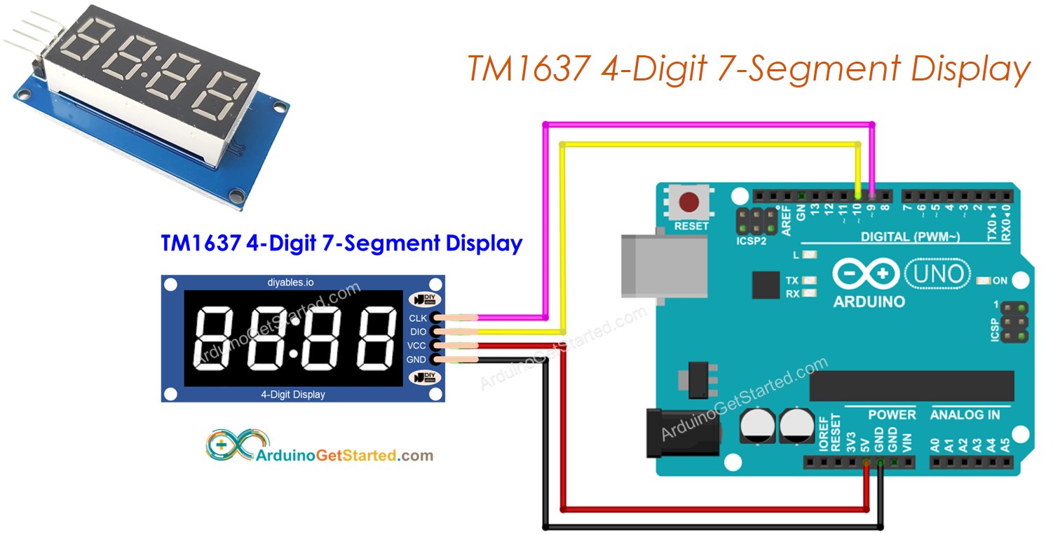 Arduino TM1637 4-stellige 7-Segmentanzeige