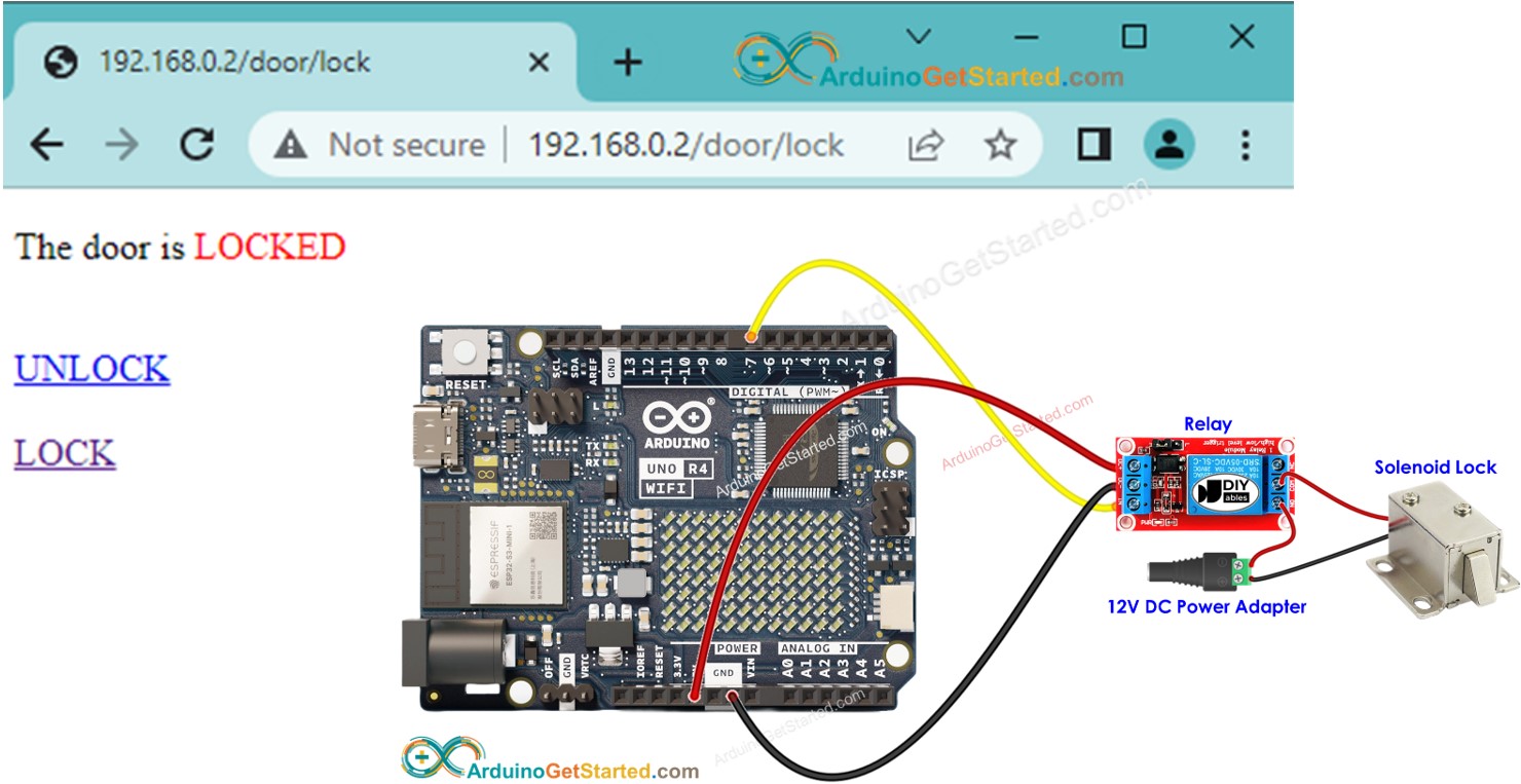 Arduino Uno R4 Türschloss Webbrowser