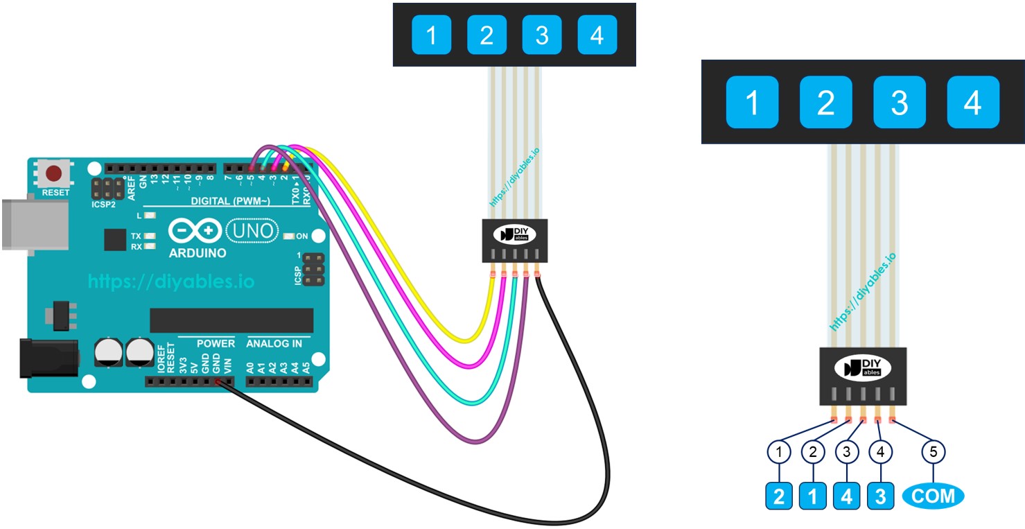 Arduino Tastenfeld 1x4