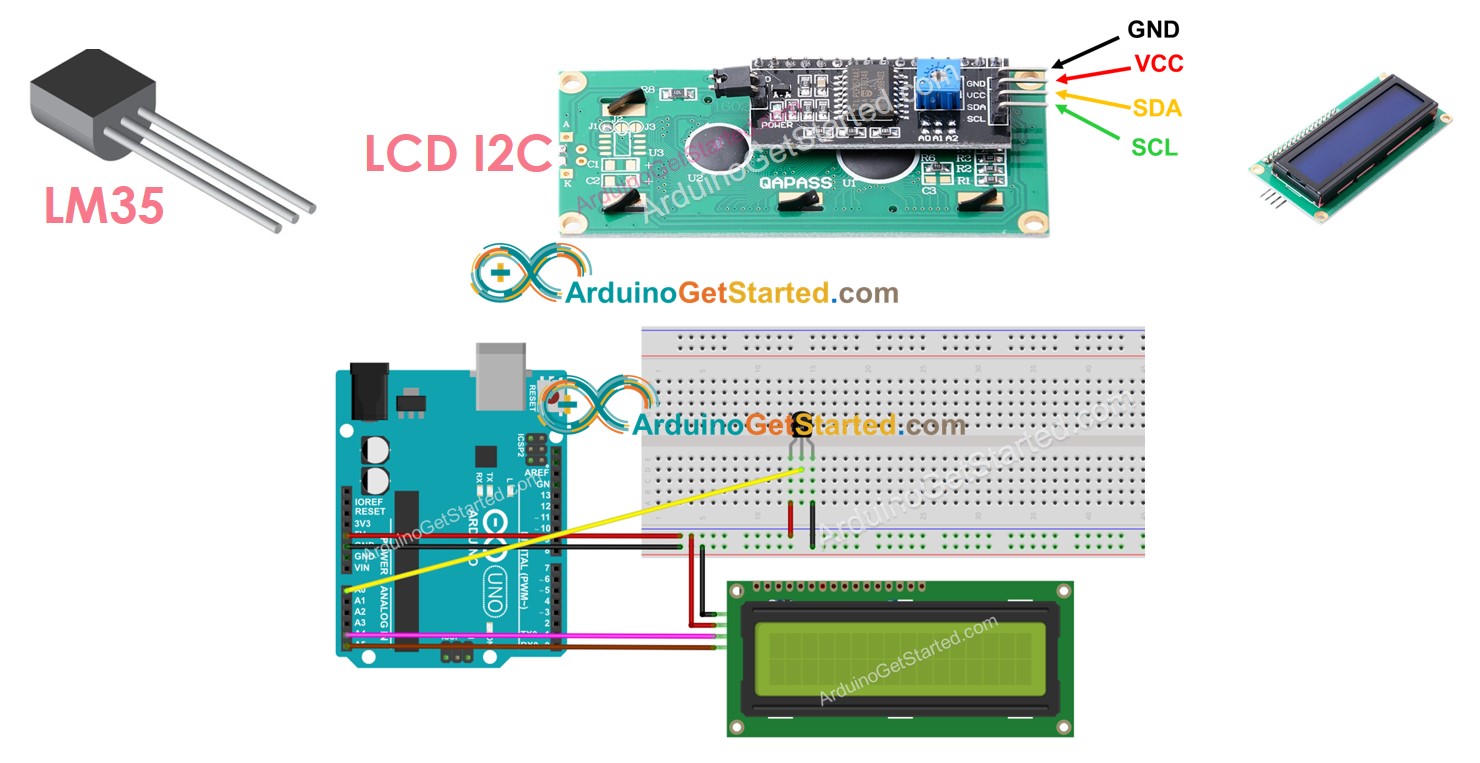 Arduino LM35-Temperatursensor LCD