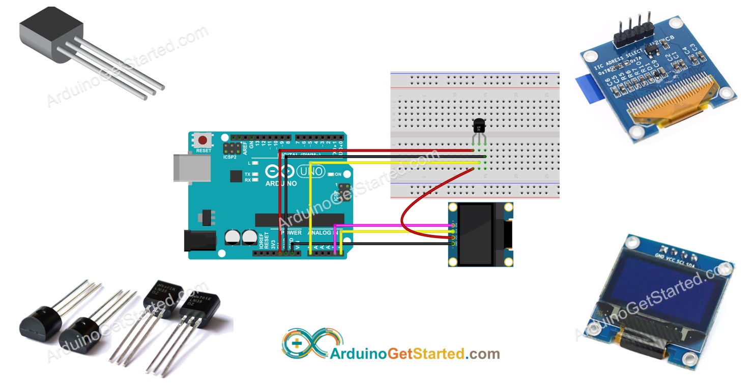Arduino LM35-Temperatursensor OLED W