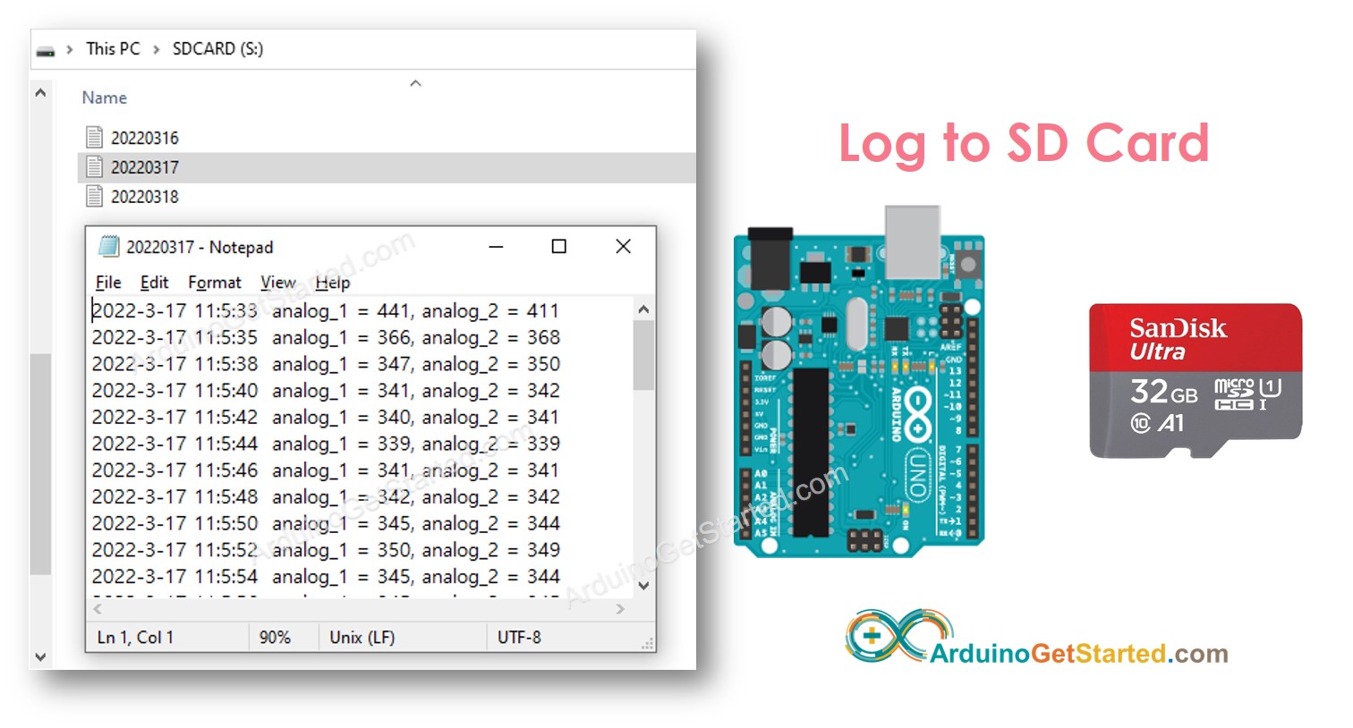 Arduino-Log auf Micro-SD-Karte