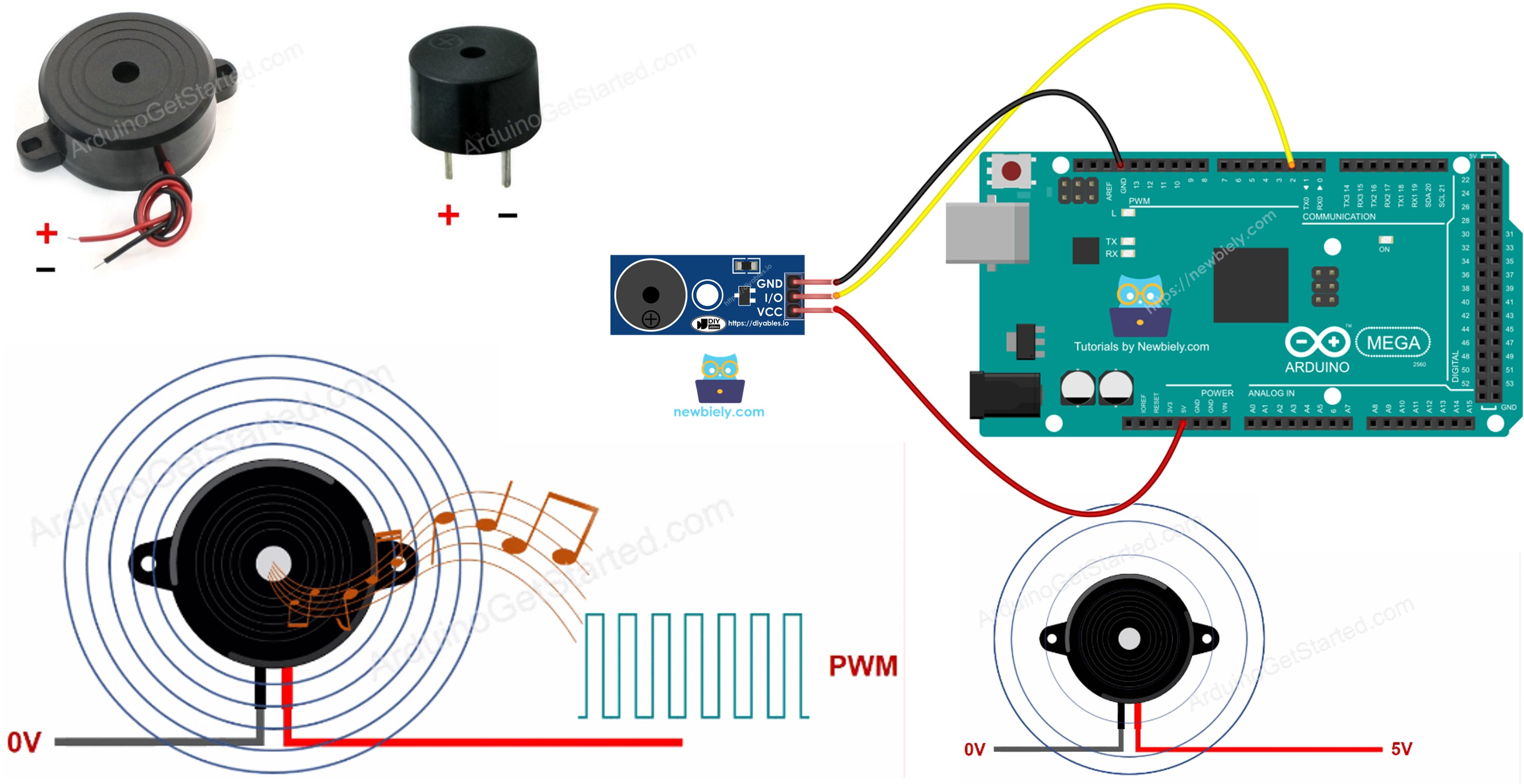 Arduino Mega piezo buzzer