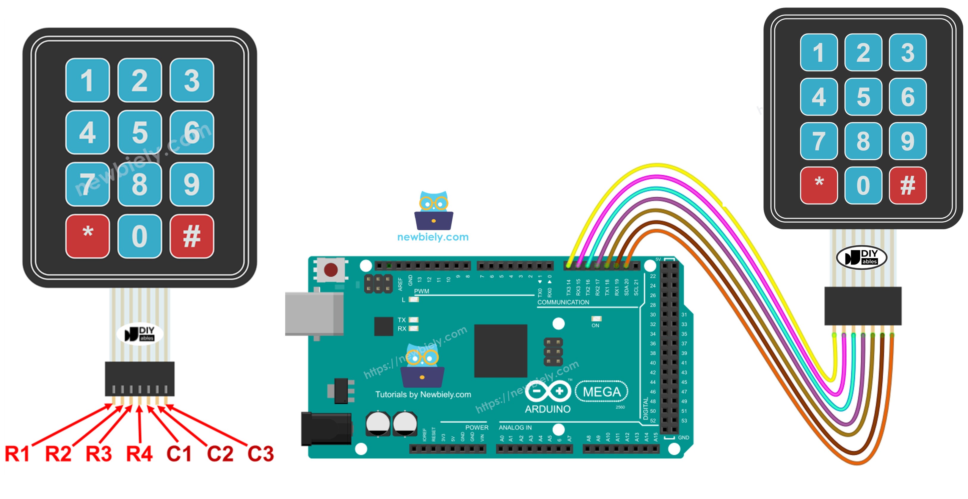 Arduino Mega 3x4 Keypad