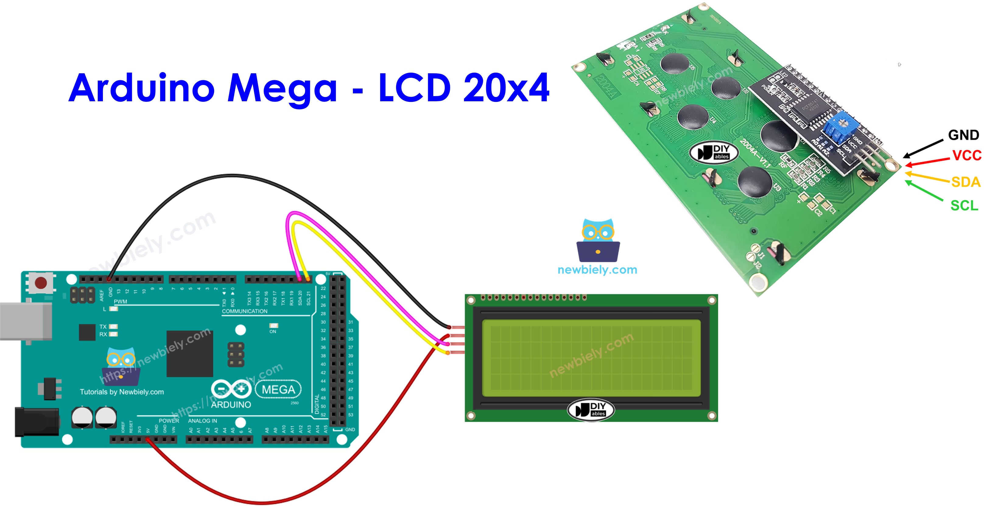 Arduino Mega und LCD I2C 20x4