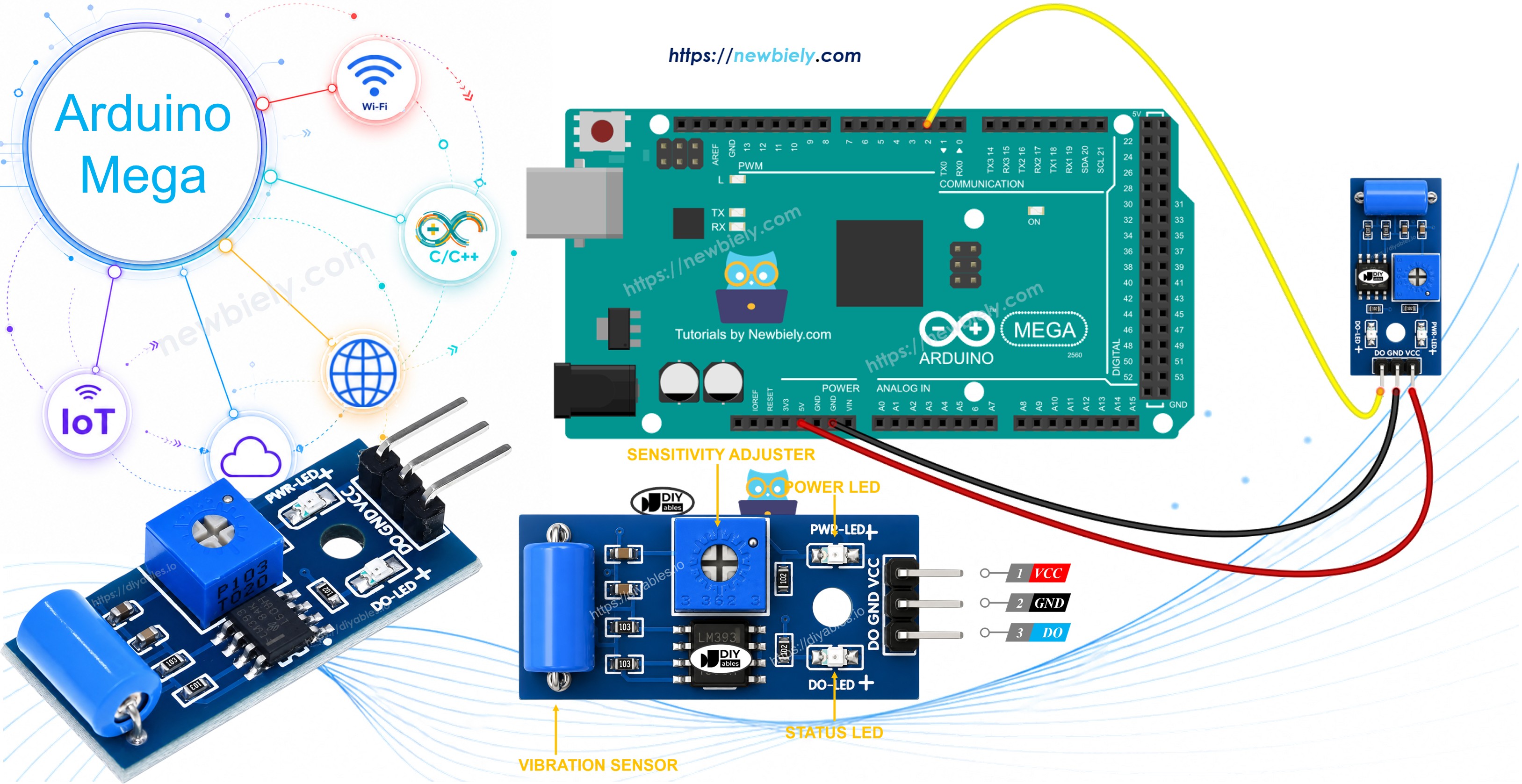 Arduino Mega SW-420 Vibrationssensor