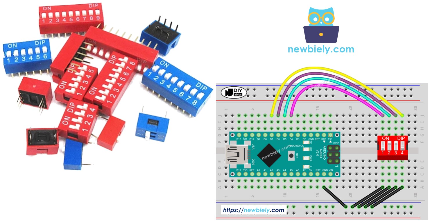 Arduino Nano mit DIP-Schalter