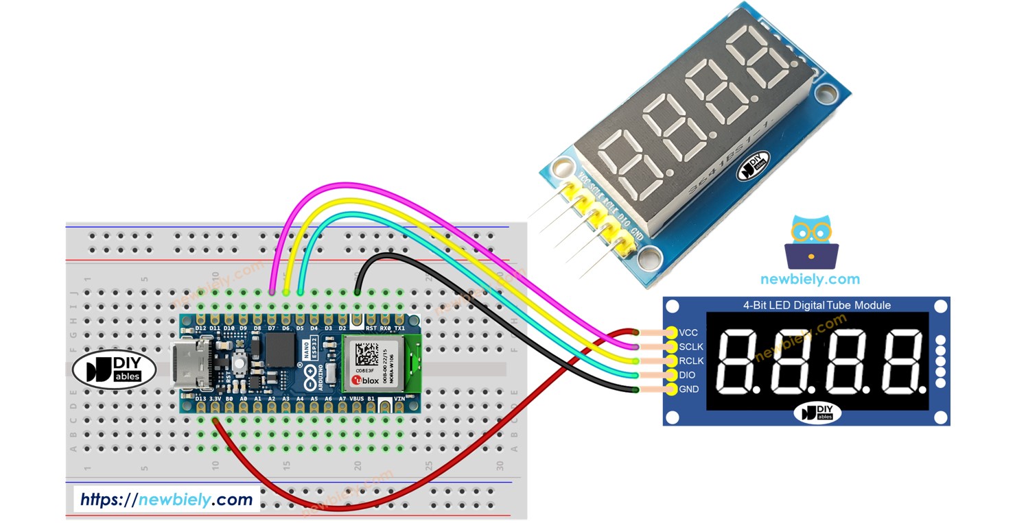 Arduino Nano ESP32 7-Segment-Anzeige