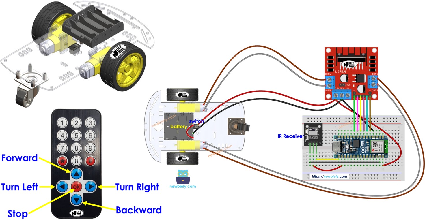 Arduino Nano ESP32 Roboter-Auto