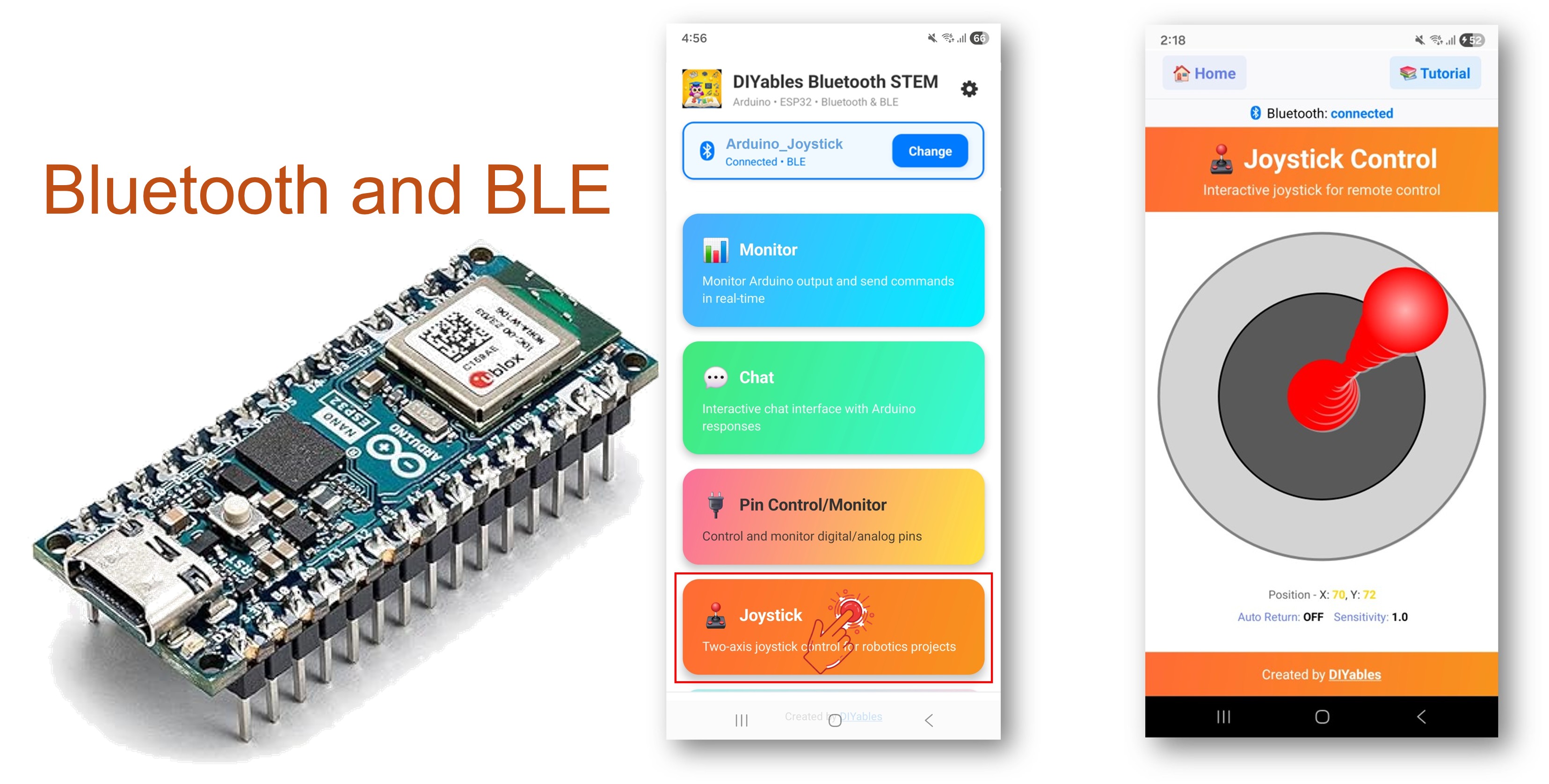 Arduino Nano ESP32 Bluetooth-Joystick-Beispiel - 2D-Richtungssteuerung über BLE-Anleitung