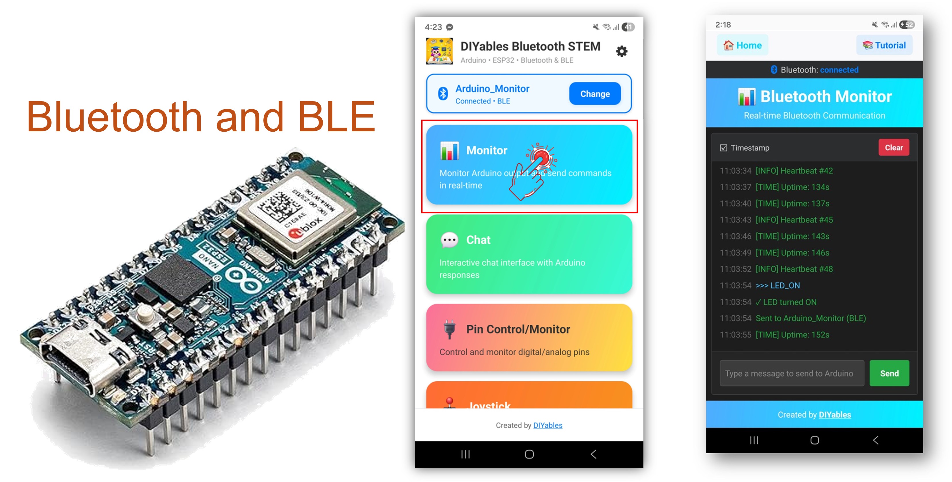Arduino Nano ESP32 Bluetooth Monitor Beispiel - Drahtloser serieller Monitor über BLE Anleitung