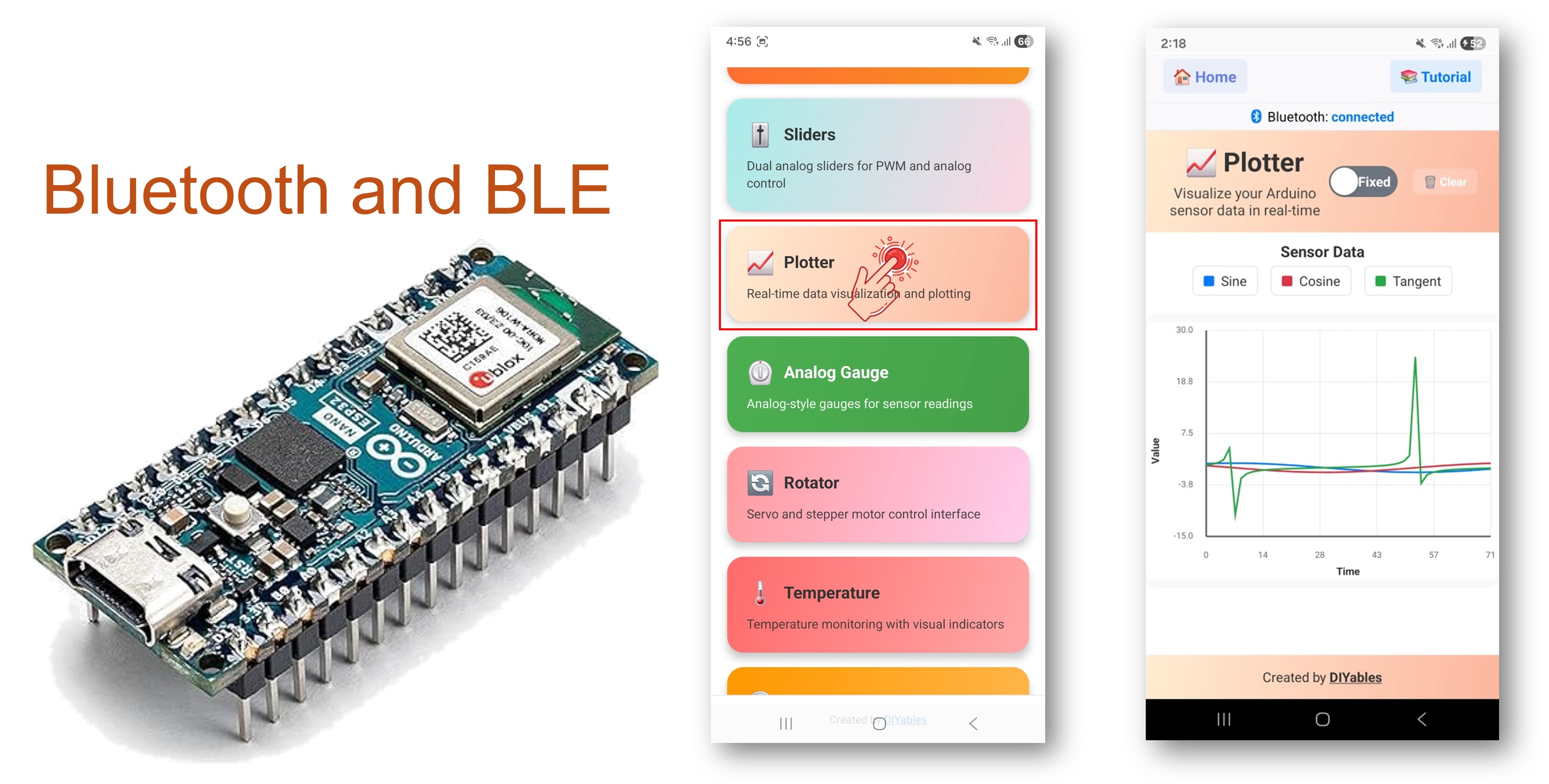 Arduino Nano ESP32 Bluetooth Plotter Beispiel - Echtzeitdatenvisualisierung über BLE Tutorial