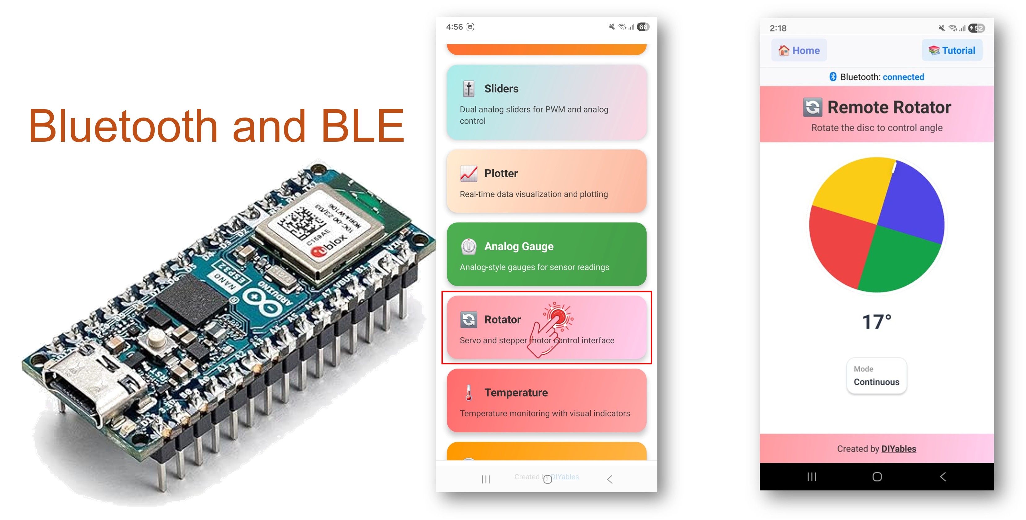 Arduino Nano ESP32 Bluetooth-Rotator-Beispiel - Winkelsteuerung über BLE-Anleitung