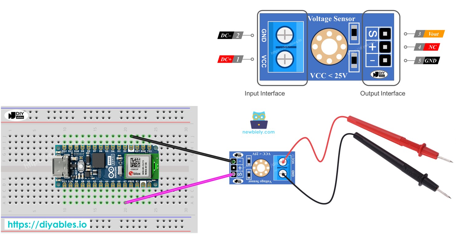 Arduino Nano ESP32 Spannungssensor