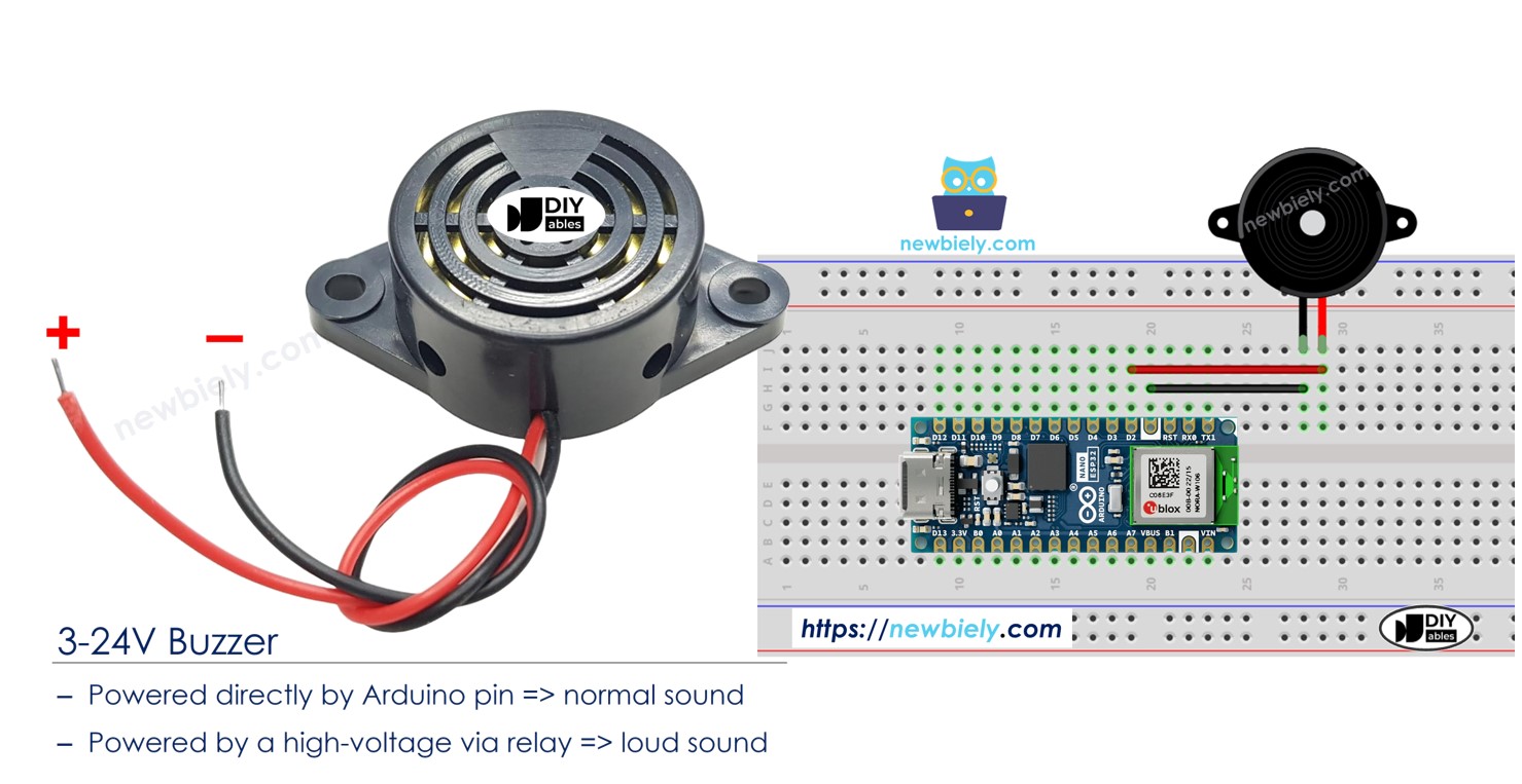 Arduino Nano ESP32 Piezo-Summer
