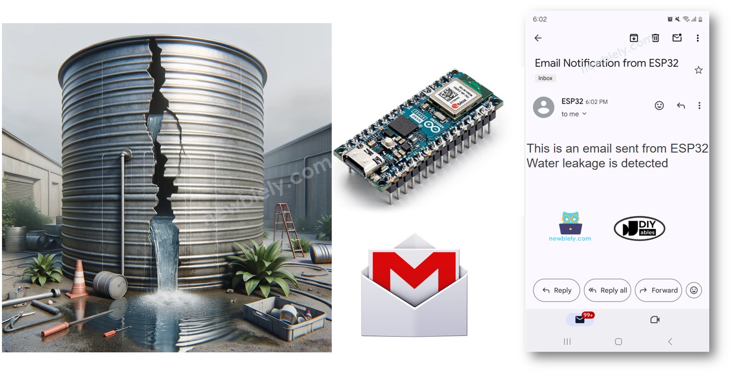 Arduino Nano ESP32 Wasserleck-Benachrichtigung per E-Mail