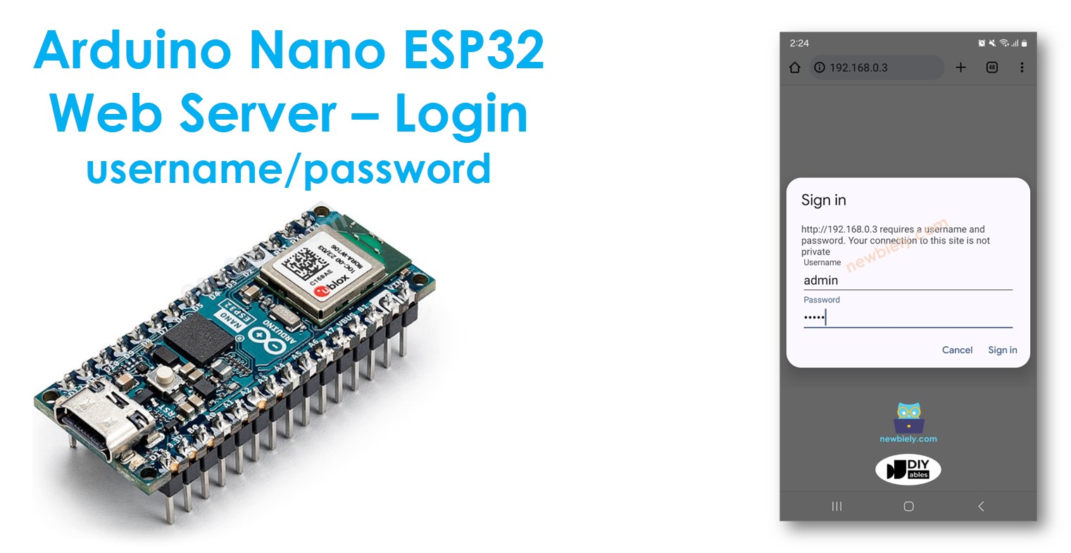 Arduino Nano ESP32 Webserver Benutzername Passwort