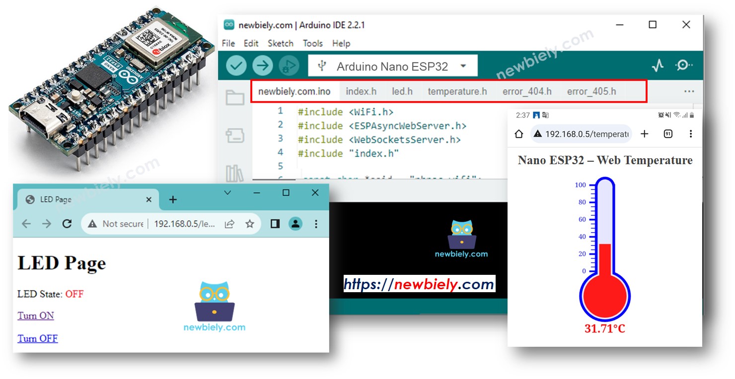 Arduino Nano ESP32 Webserver