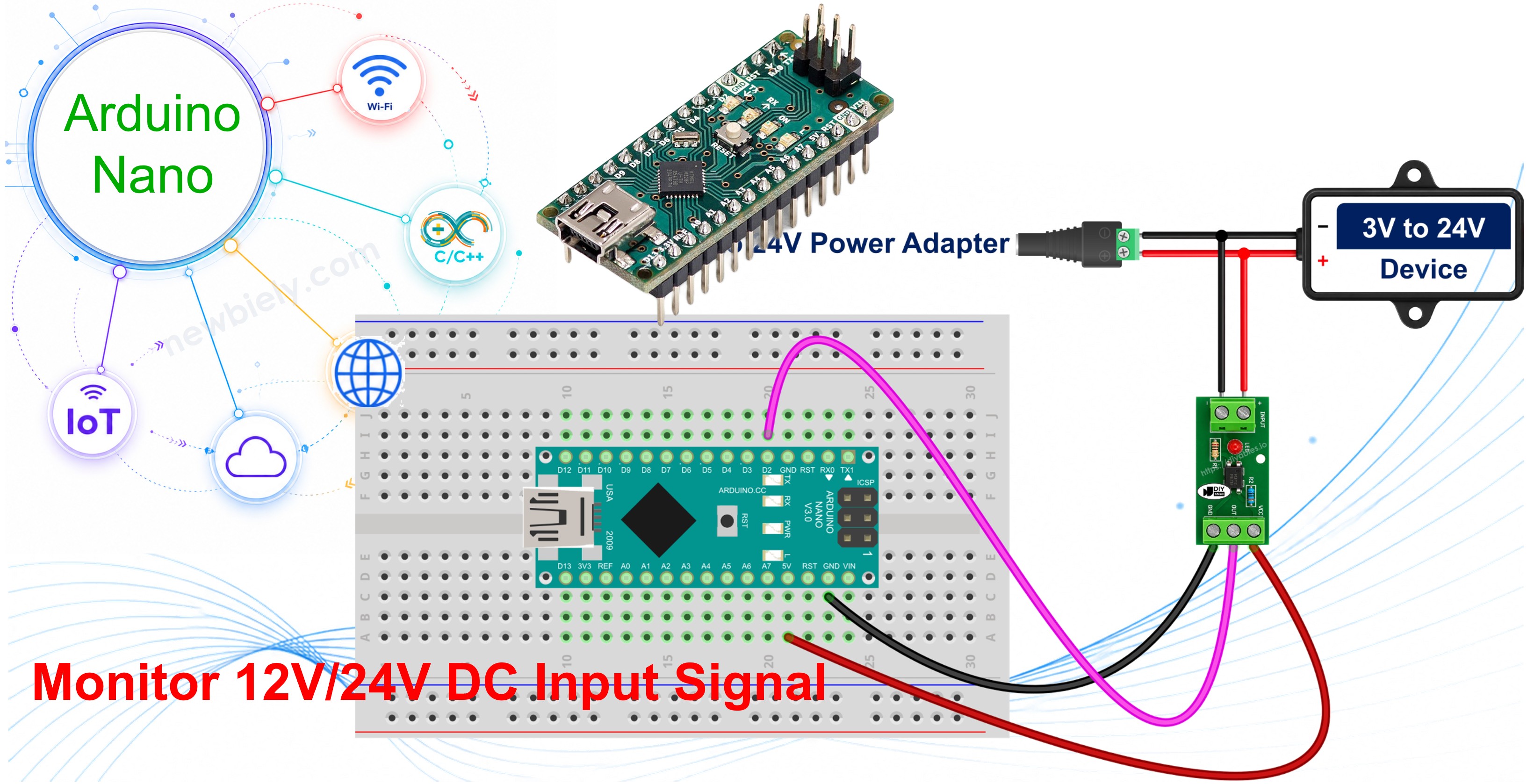 Arduino Nano PC817-Optokoppler, isolierte 24V-Eingangsverdrahtung