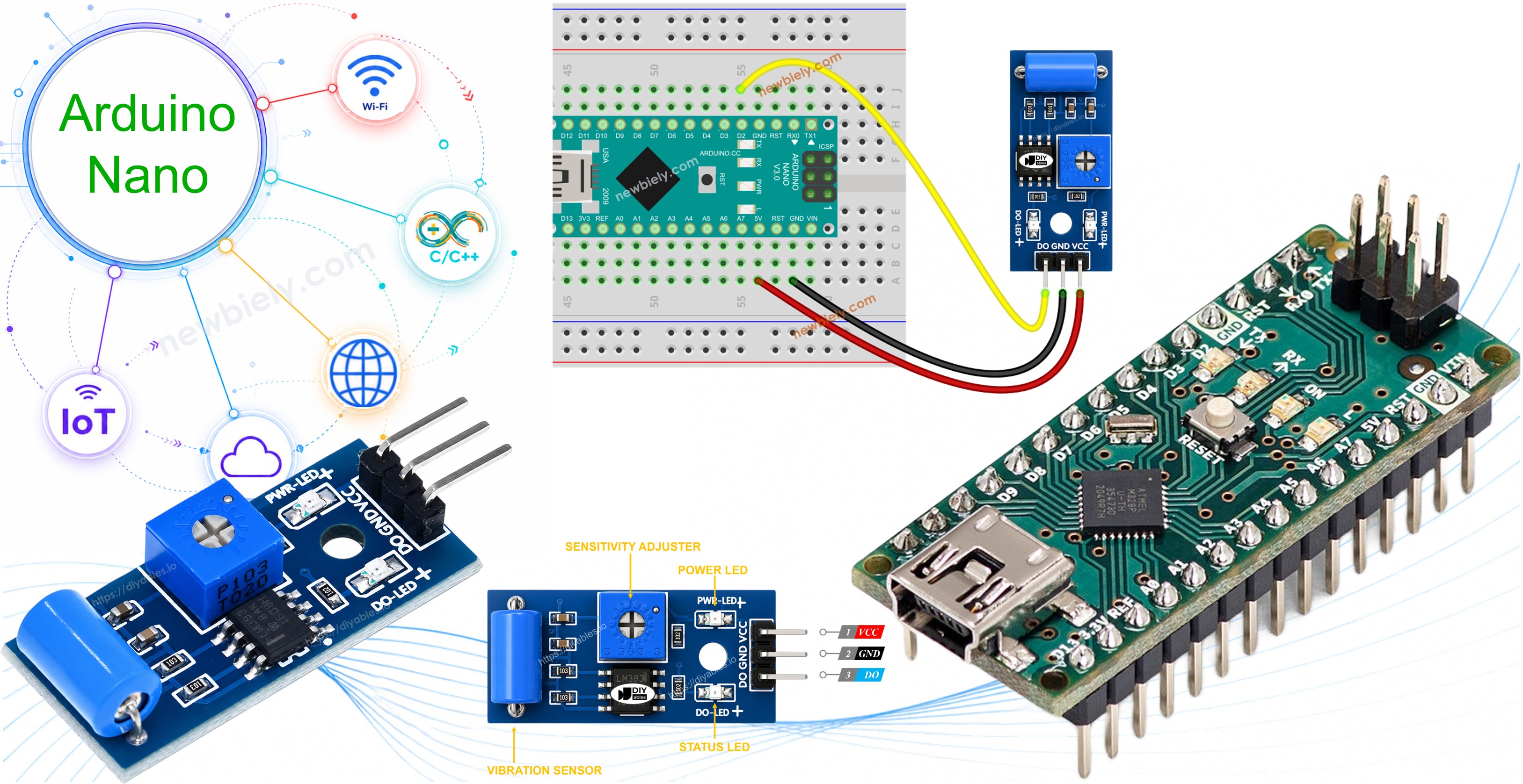 Arduino Nano SW-420 Vibrationssensor