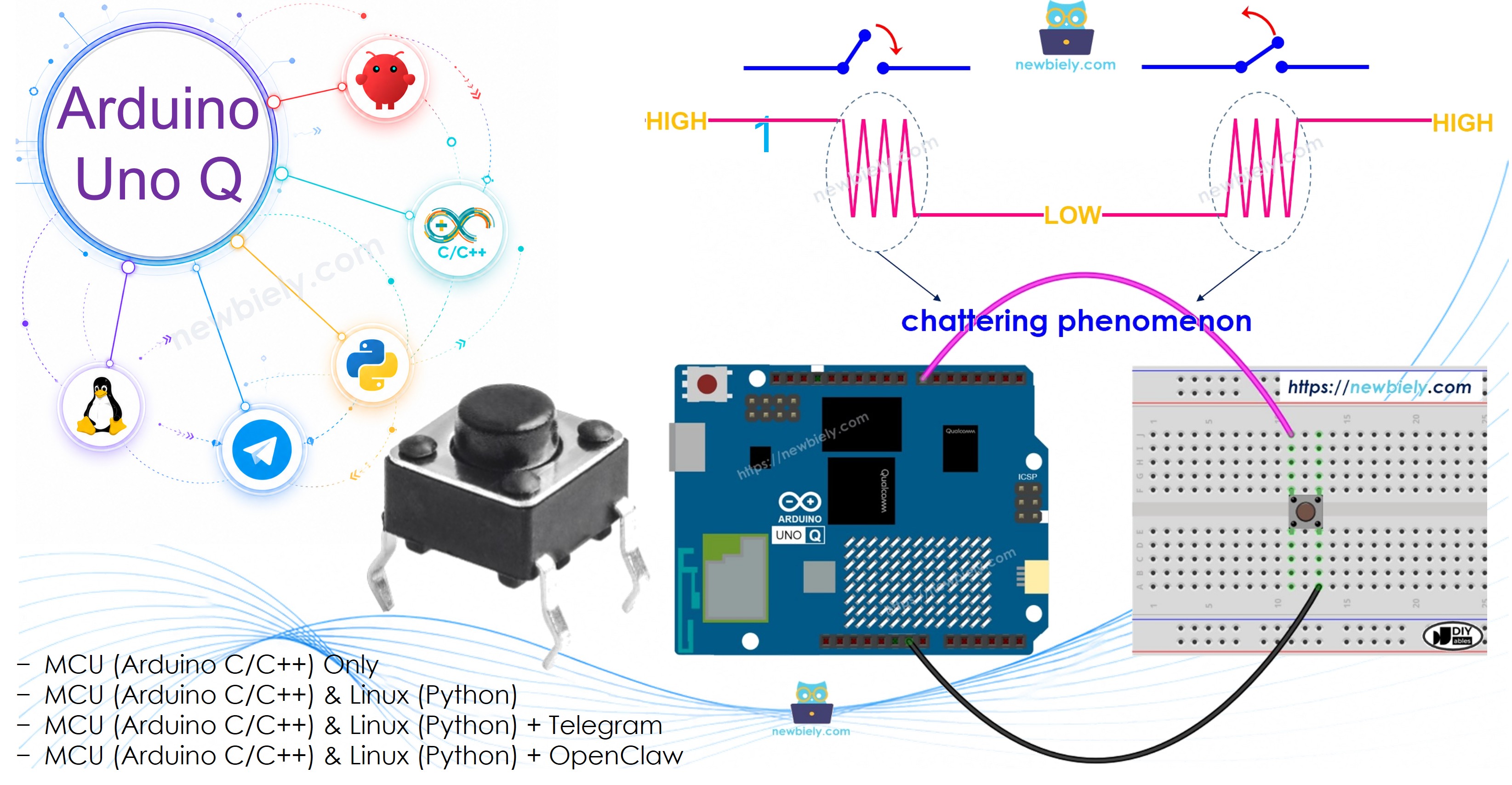 Arduino UNO Q - Button Entprellen