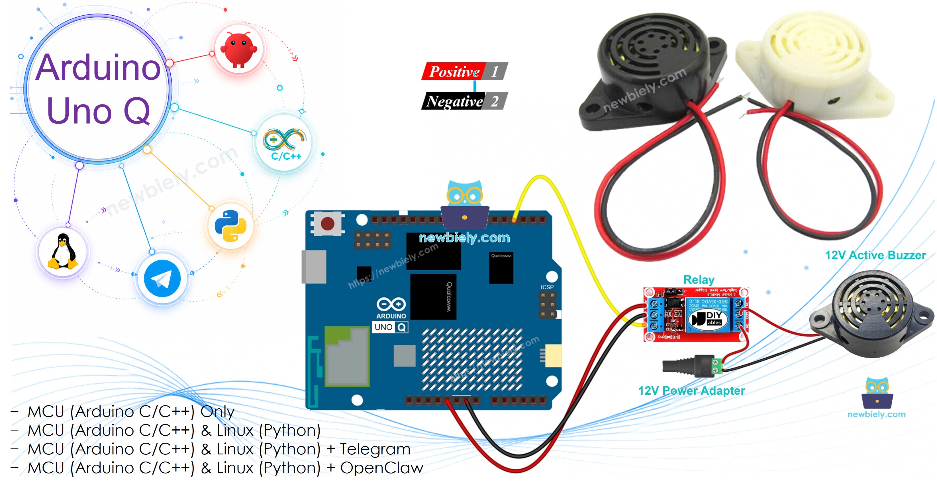 Arduino UNO Q - 12V aktiver Summer