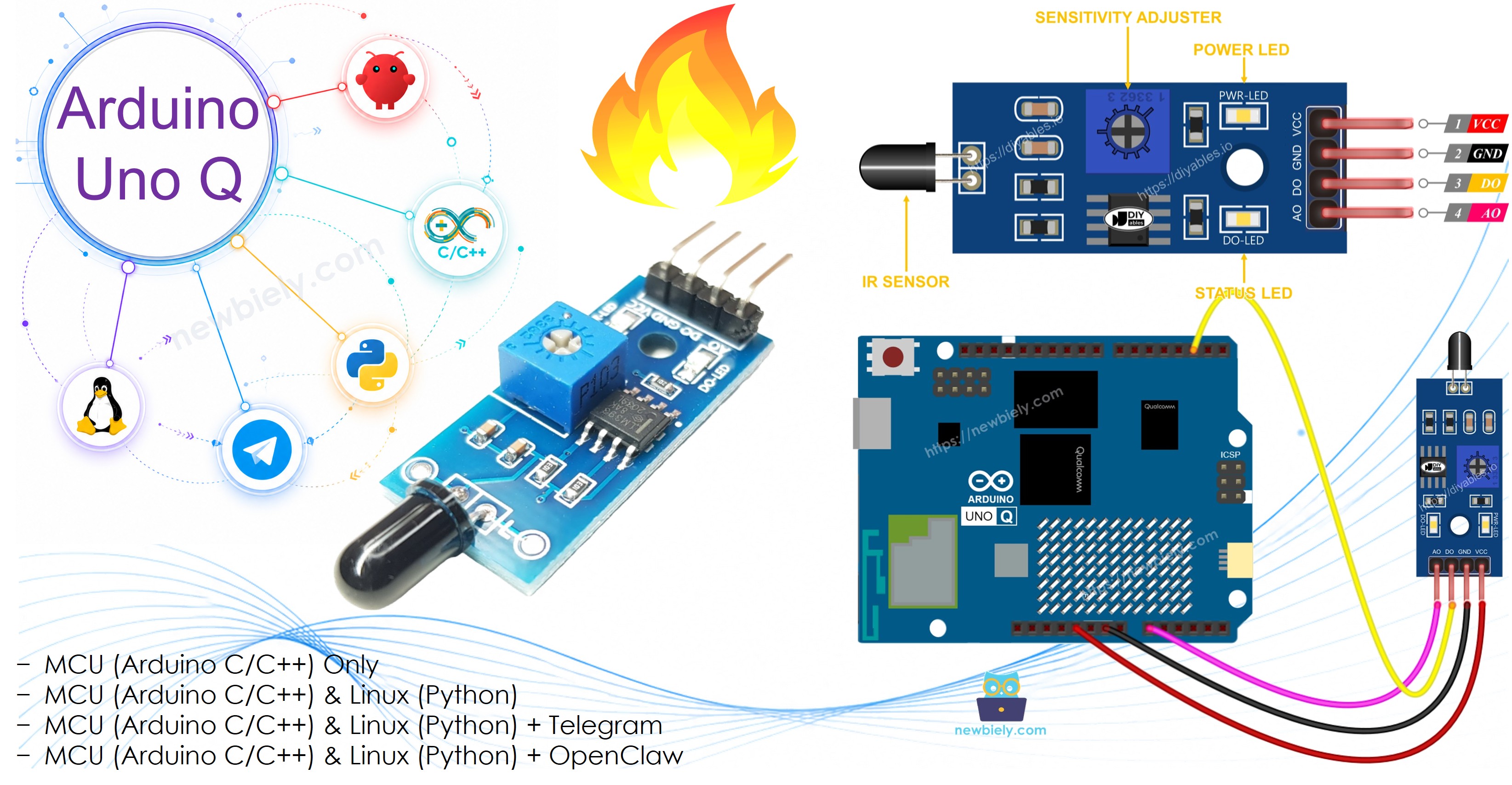 Arduino UNO Q Flammensensor
