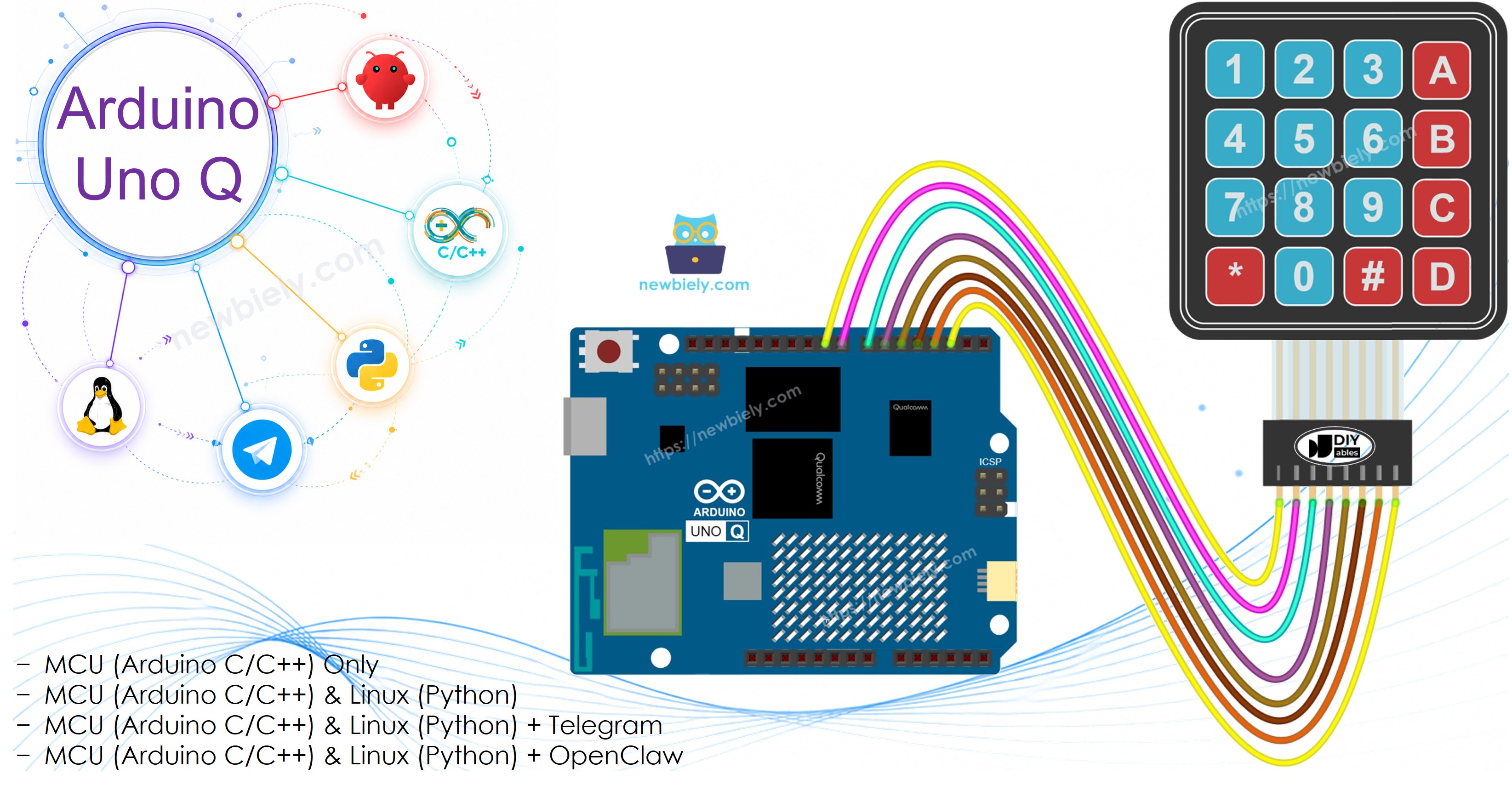 Arduino UNO Q 4x4 Tastenfeld