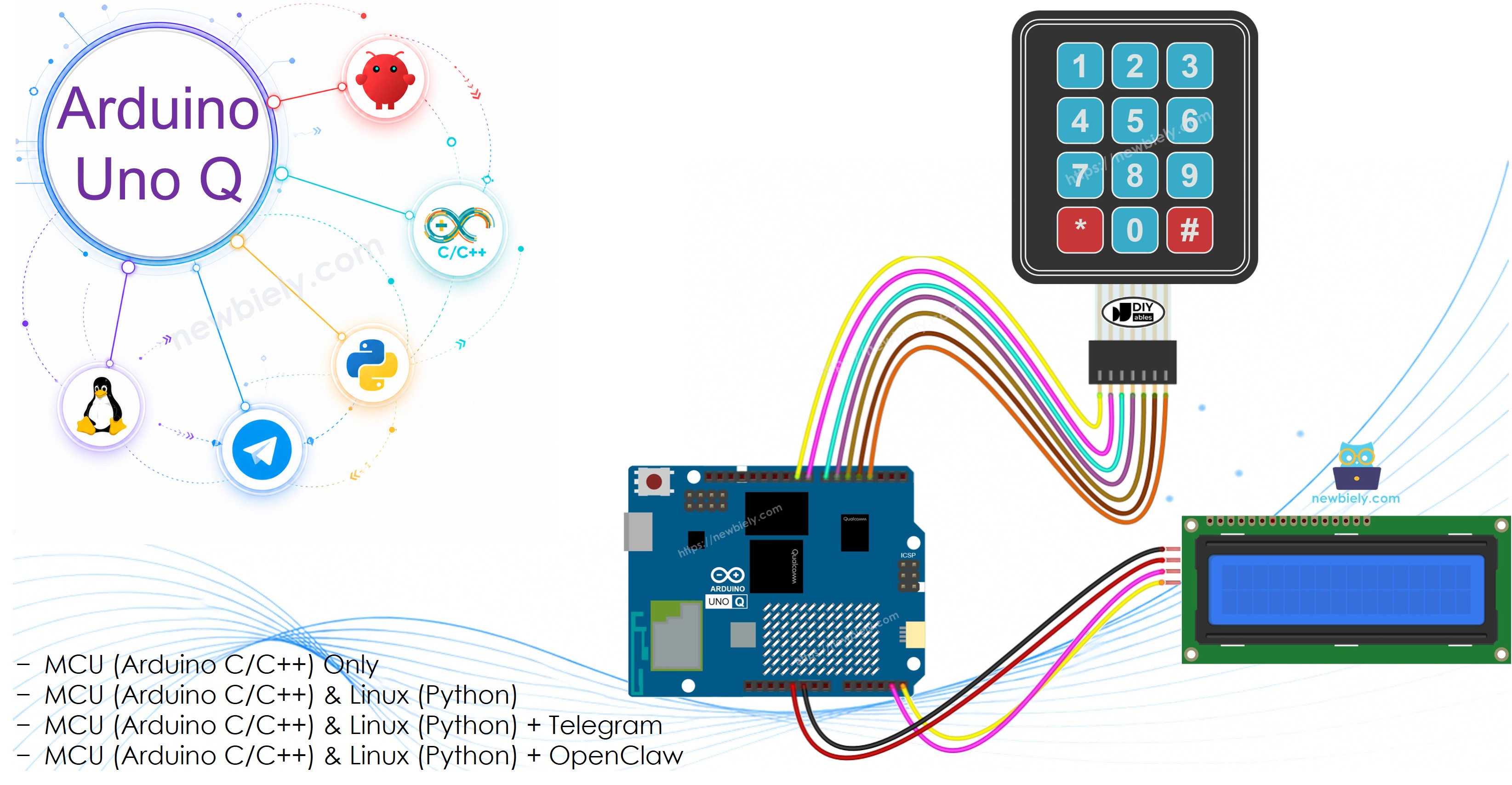 Arduino UNO Q Tastatur LCD