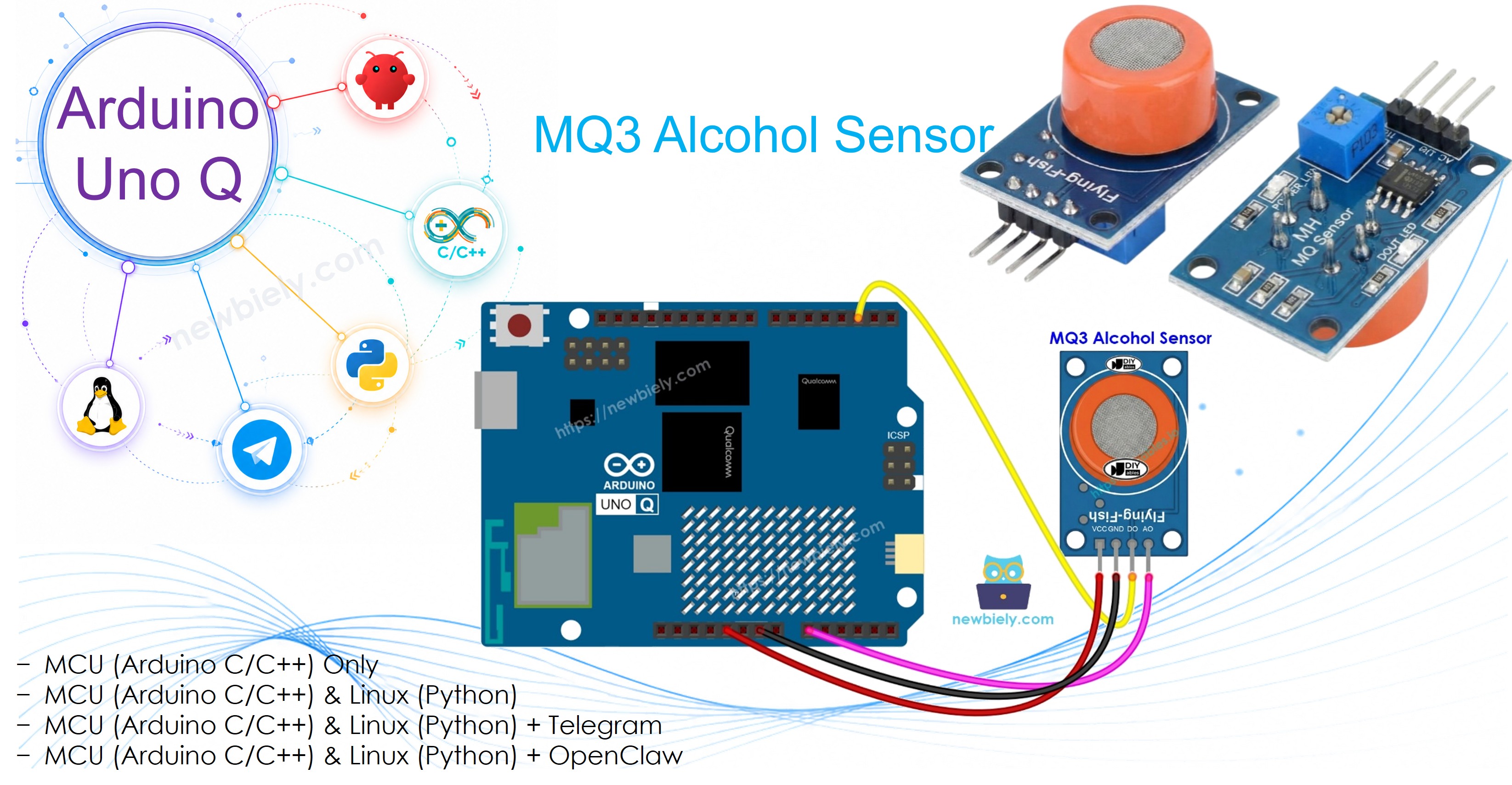 Arduino UNO Q MQ3 Alkoholsensor