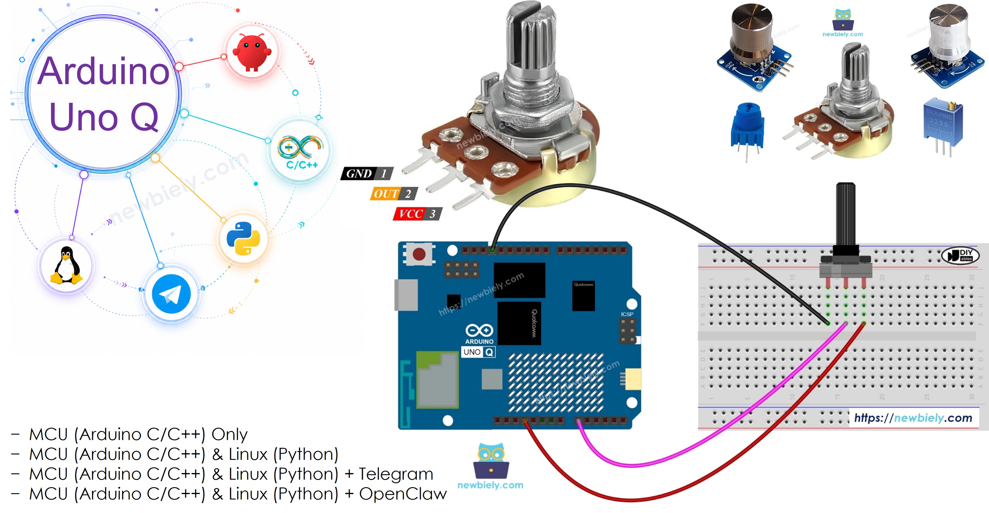 Arduino UNO Q Potentiometer