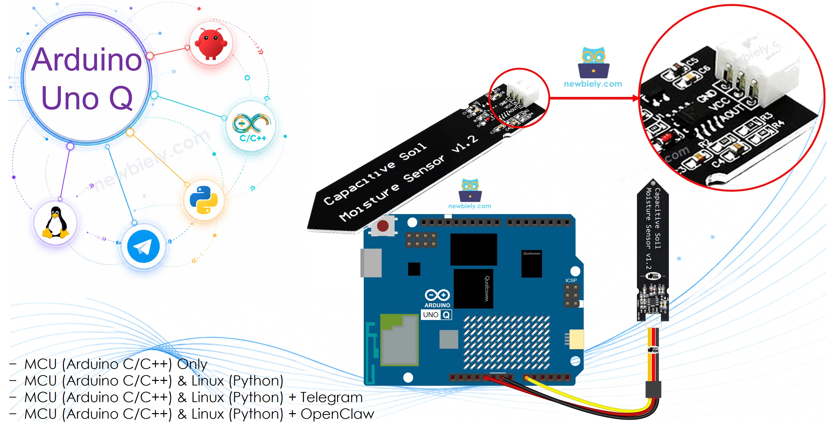 Arduino UNO Q Bodenfeuchtesensor