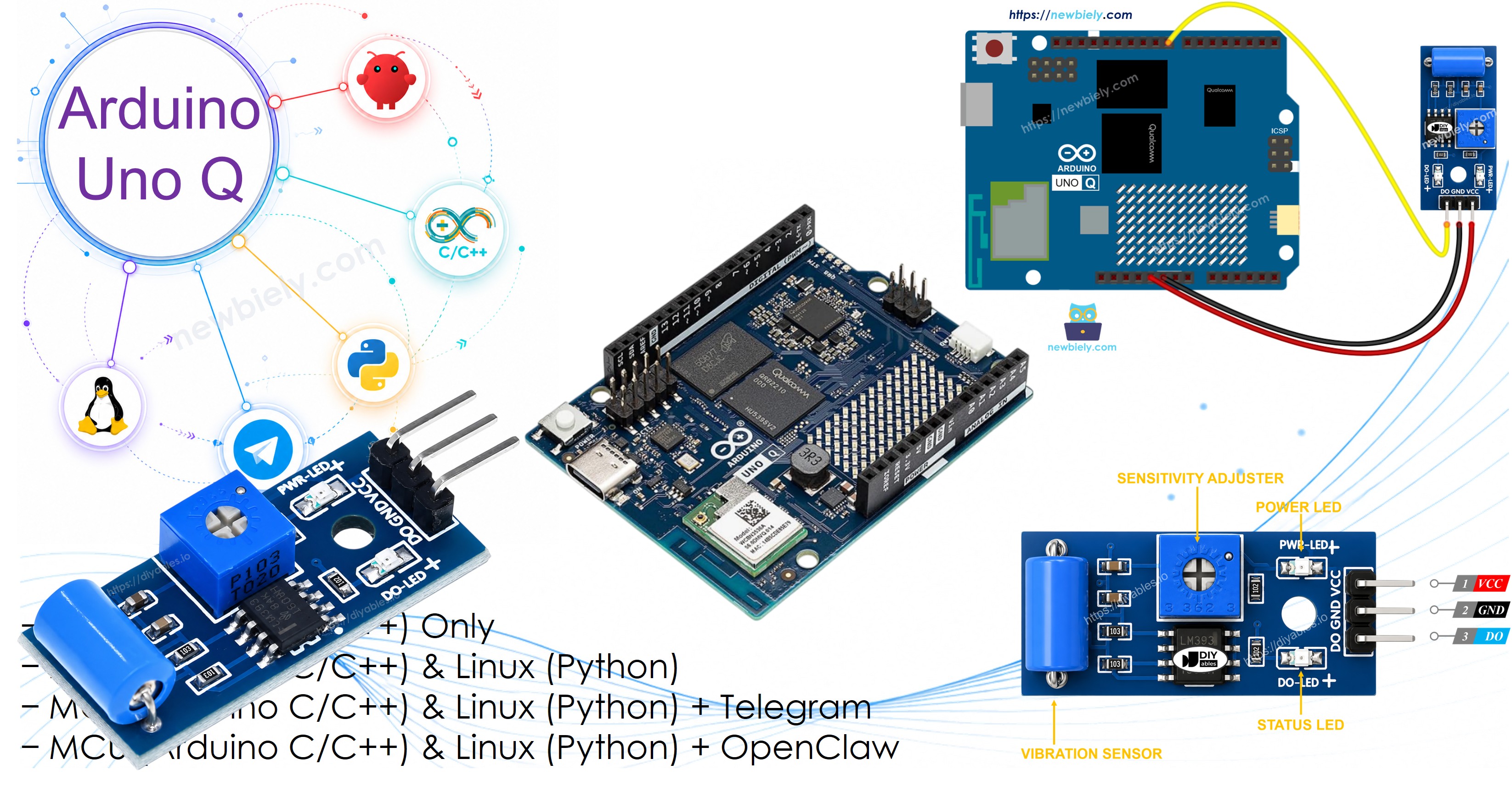 Arduino UNO Q SW-420 Vibrationssensor