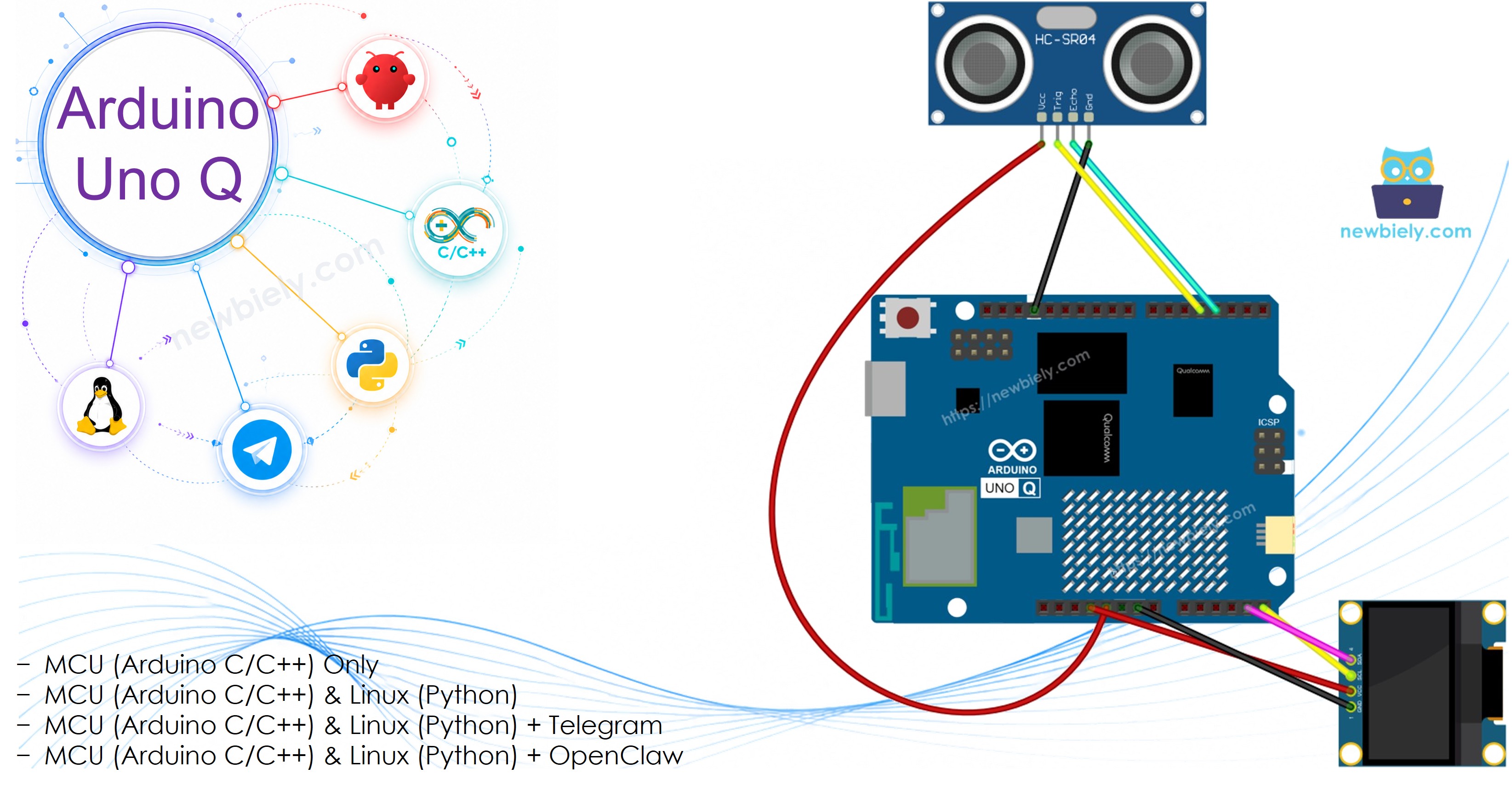 Arduino UNO Q Ultraschallsensor OLED