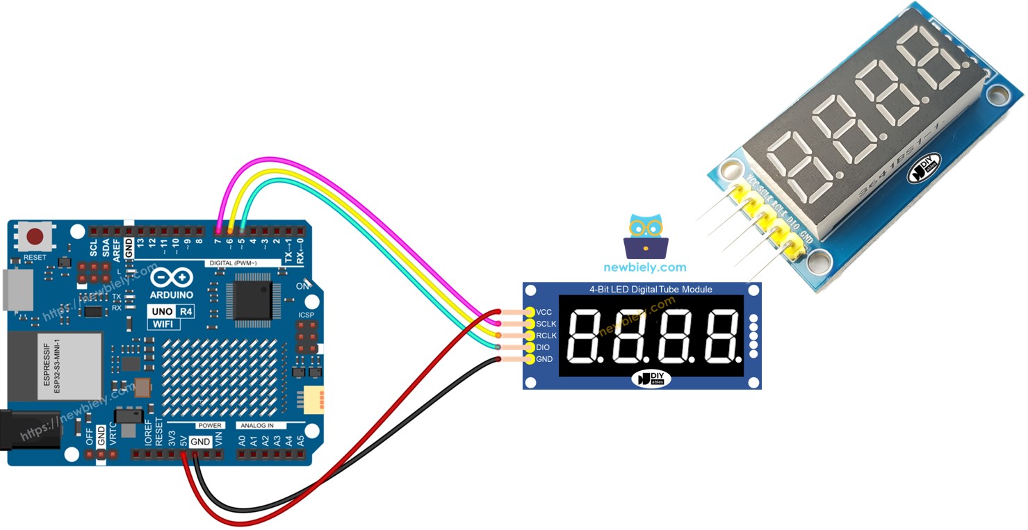 Arduino Uno R4 7-Segment-Anzeige