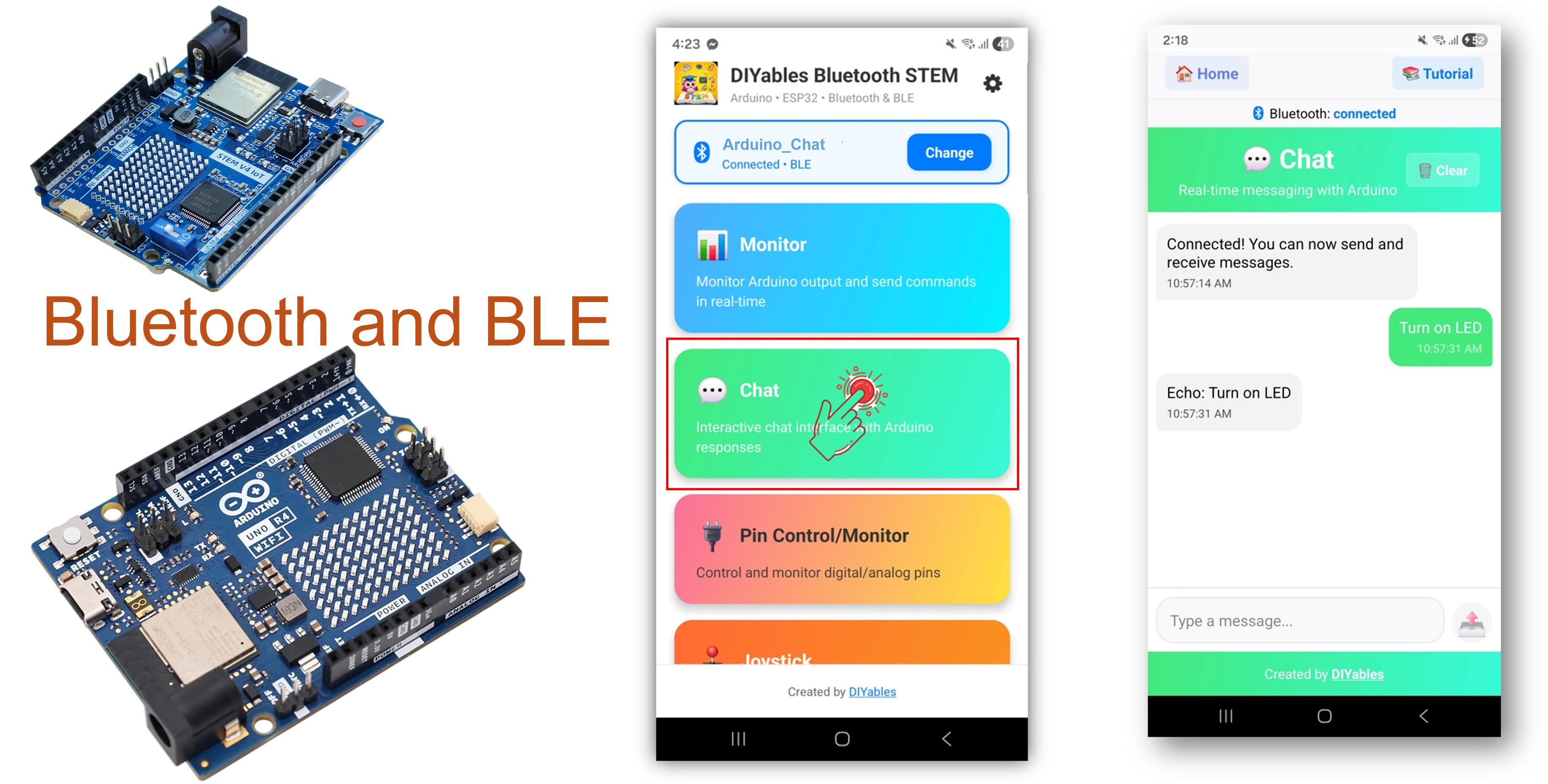 Arduino UNO R4 WiFi Bluetooth Chat Beispiel - Bidirektionaler Messaging via BLE Tutorial