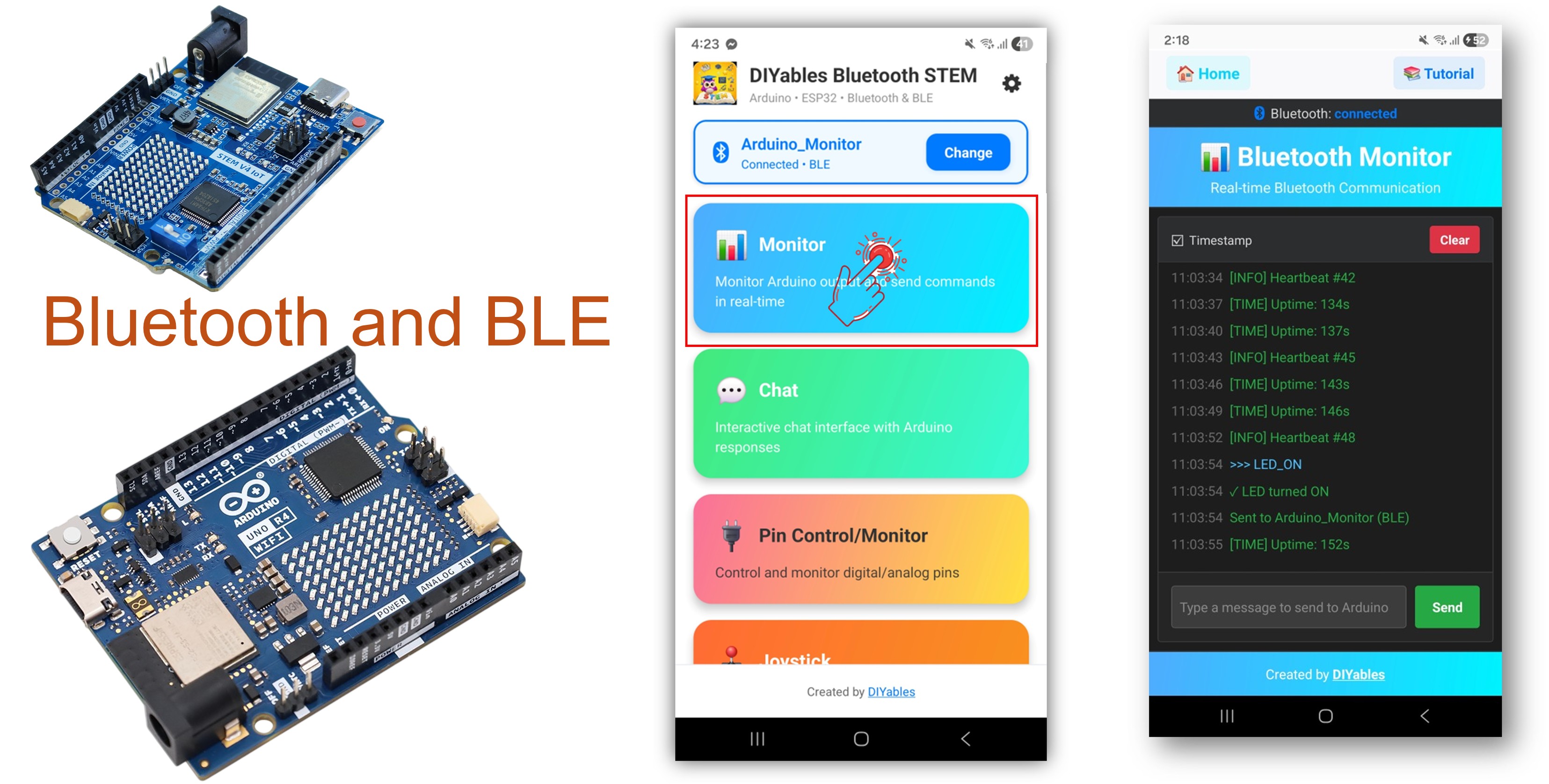 Arduino UNO R4 WiFi Bluetooth Monitor Beispiel - Drahtloser Serial Monitor über BLE Tutorial