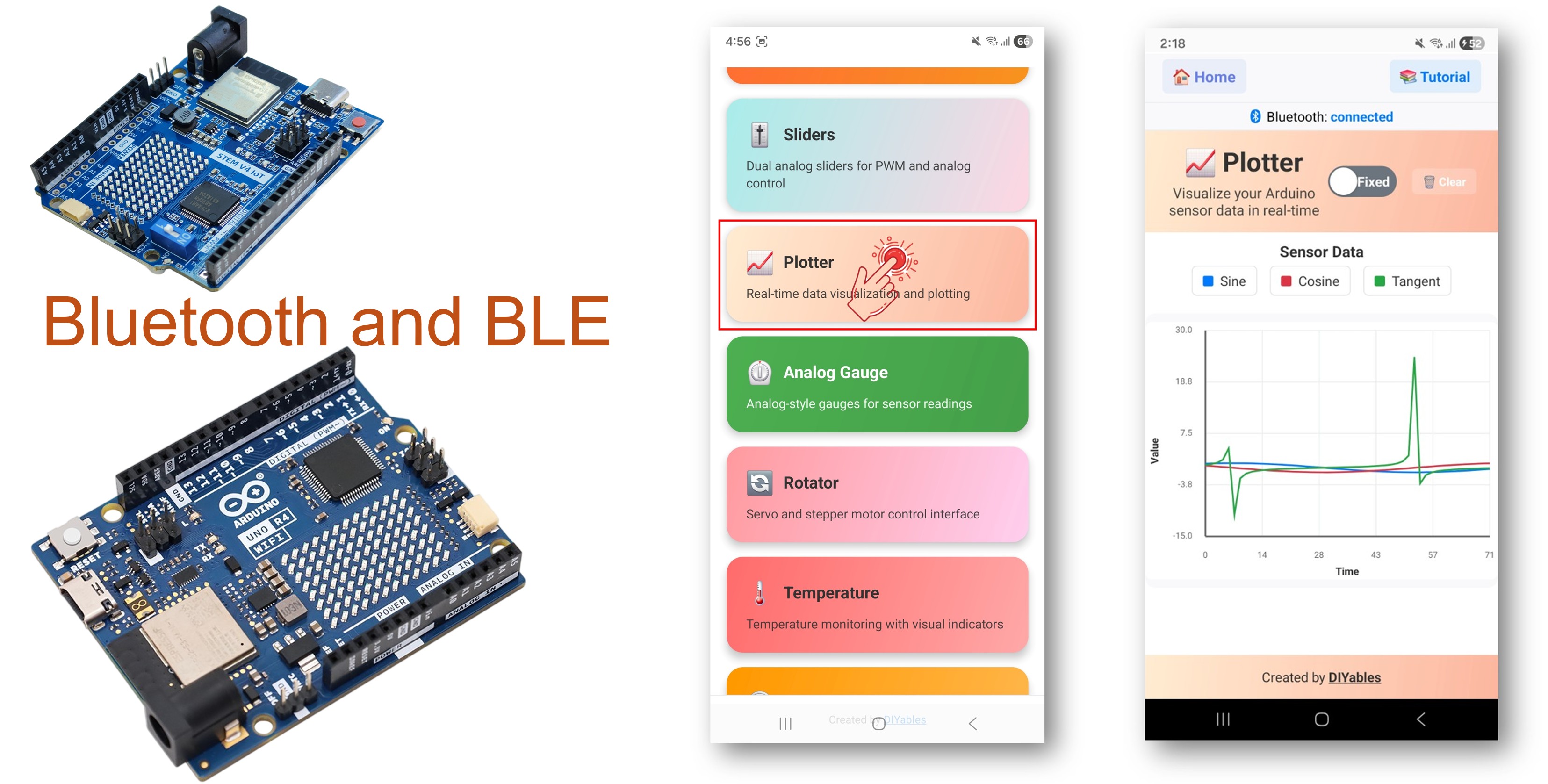 Arduino UNO R4 WiFi Bluetooth Plotter Beispiel - Echtzeit-Datenvisualisierung über BLE Tutorial