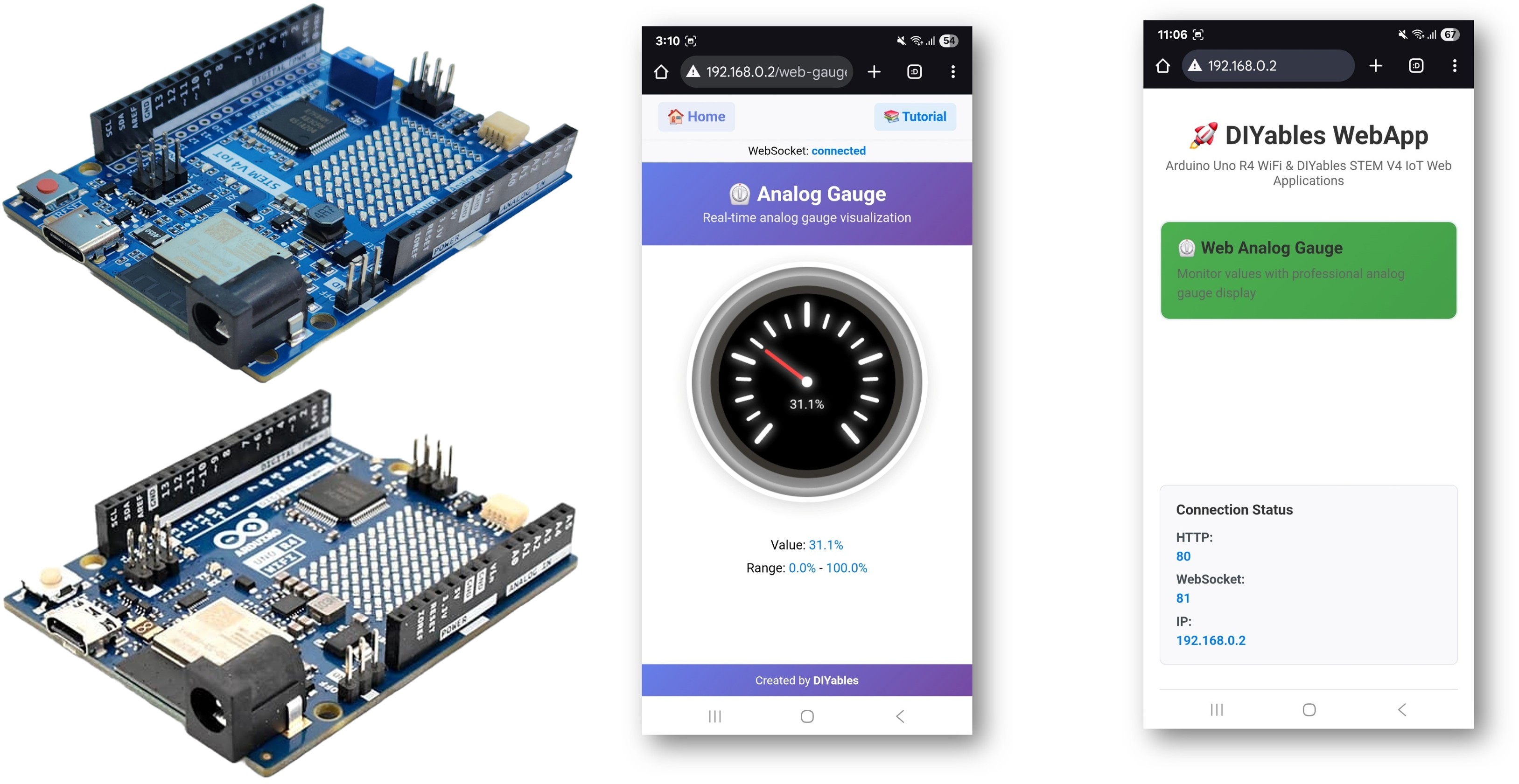Arduino WebAnalogGauge-Beispiel – Tutorial zur professionellen Messanzeige