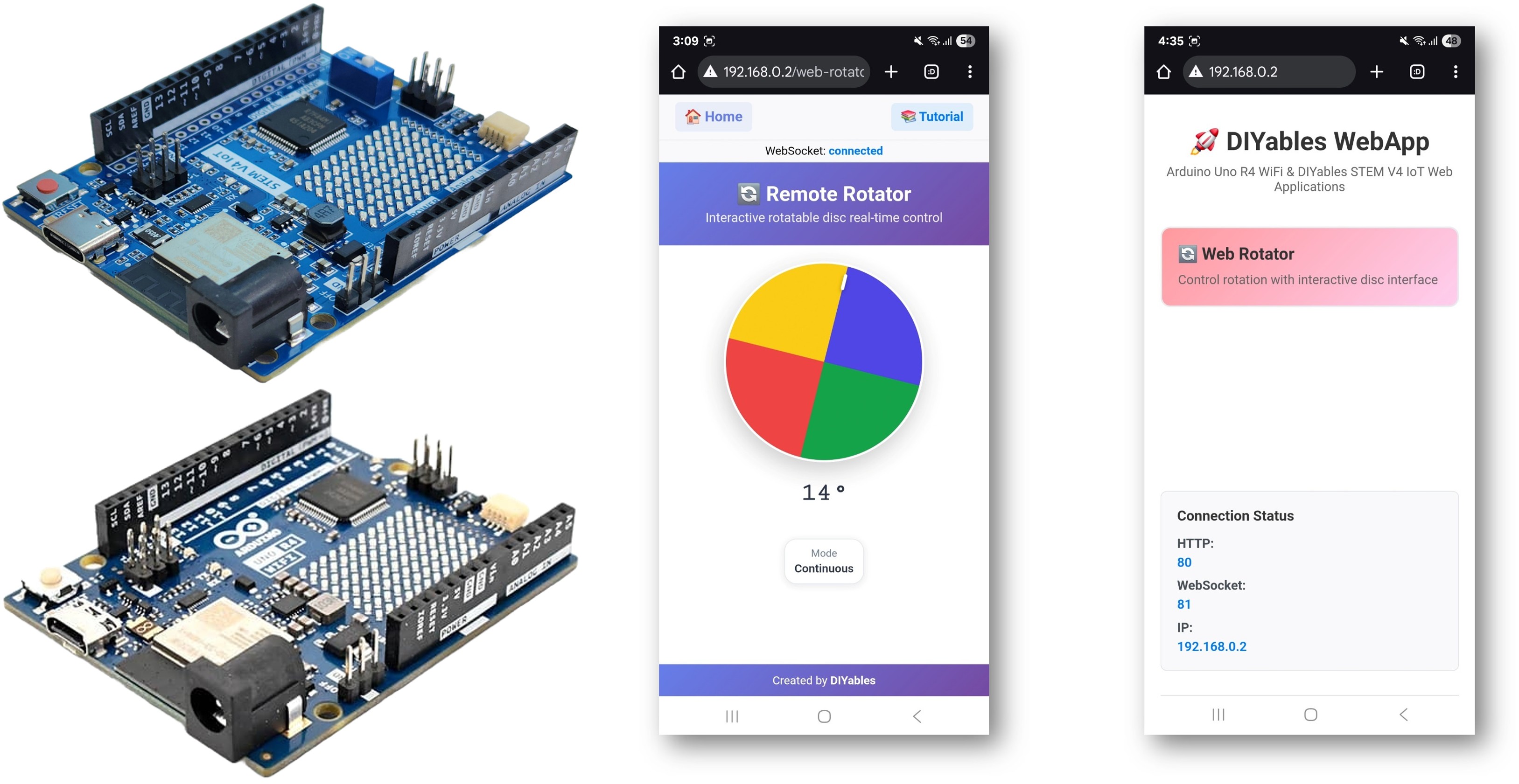 Arduino WebRotator-Beispiel – Interaktives Tutorial zur Drehsteuerung