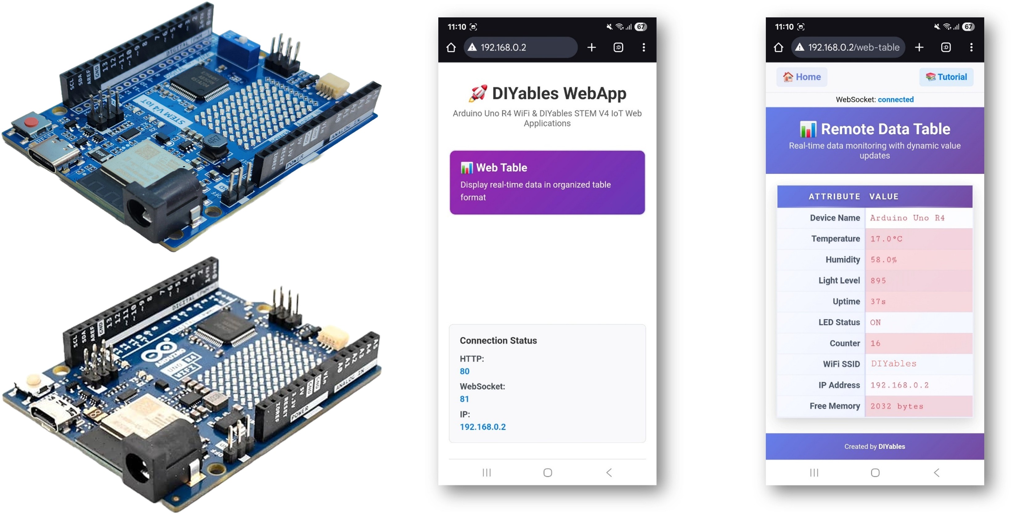 Arduino WebTable-Beispiel – Tutorial zur Echtzeit-Datenanzeige