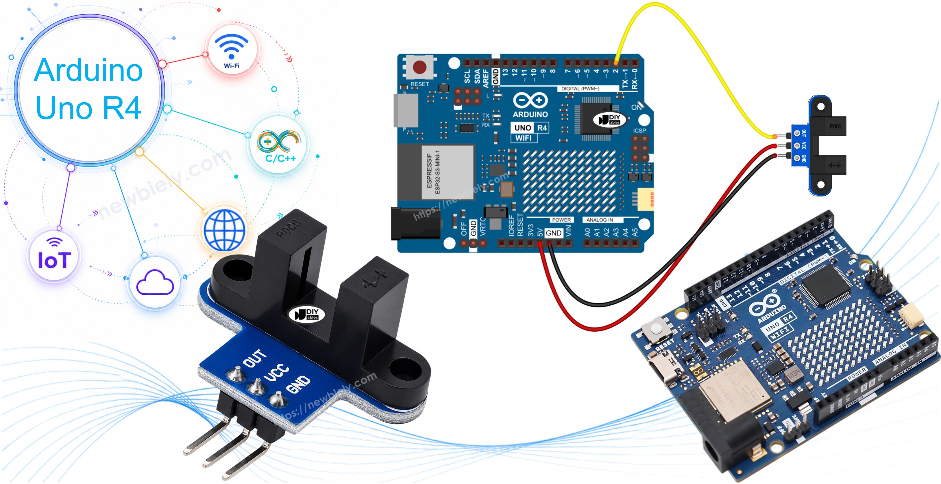 Arduino UNO R4 und IR-Gabellichtschranke