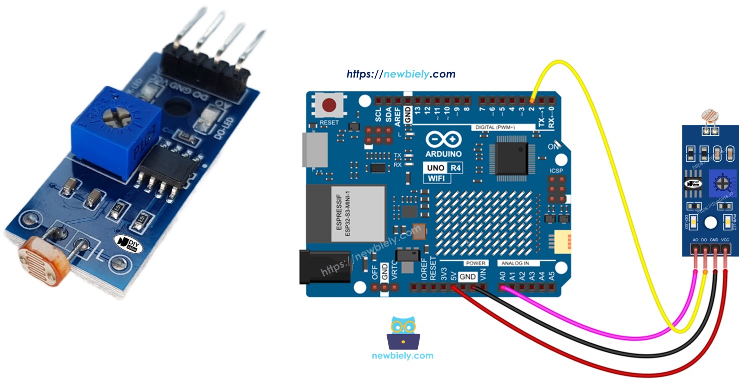 Arduino UNO R4 LDR-Lichtsensor-Modul