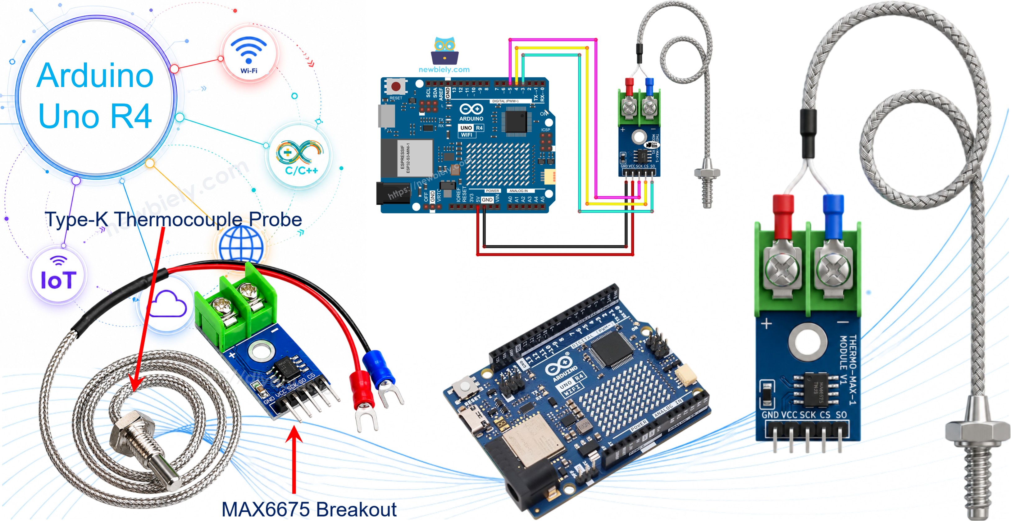 Arduino UNO R4 MAX6675 Thermoelement-Modul