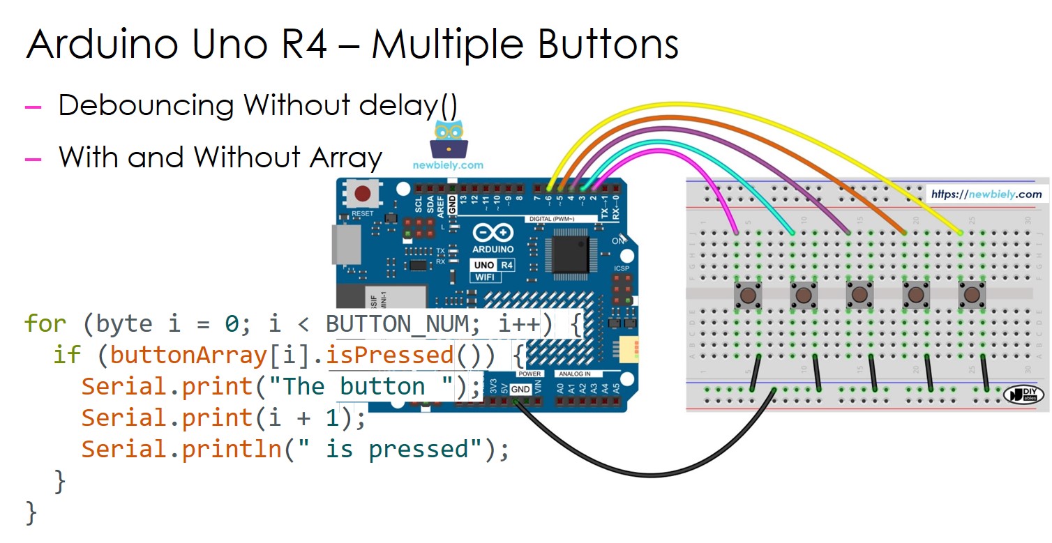 Arduino UNO R4 mit mehreren Tasten