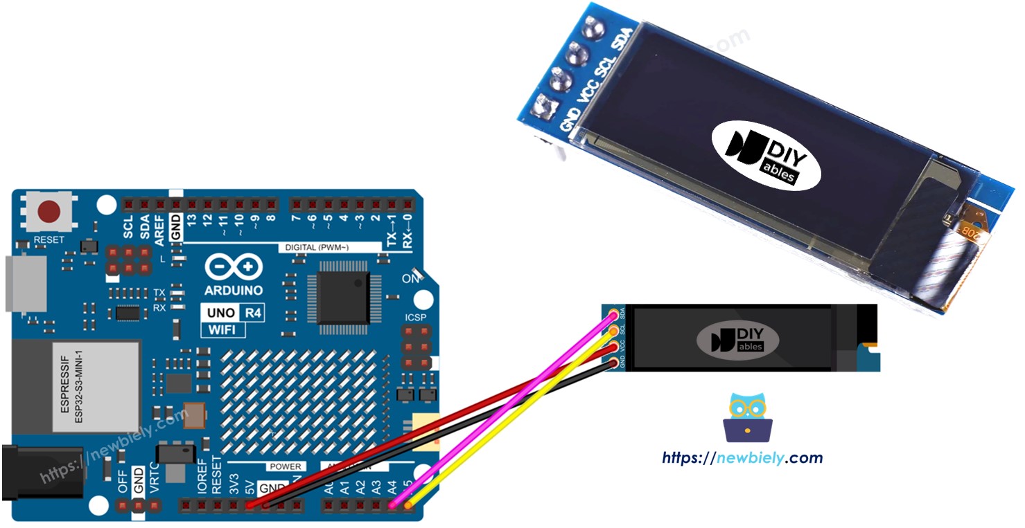 Arduino UNO R4 OLED-I2C-Display