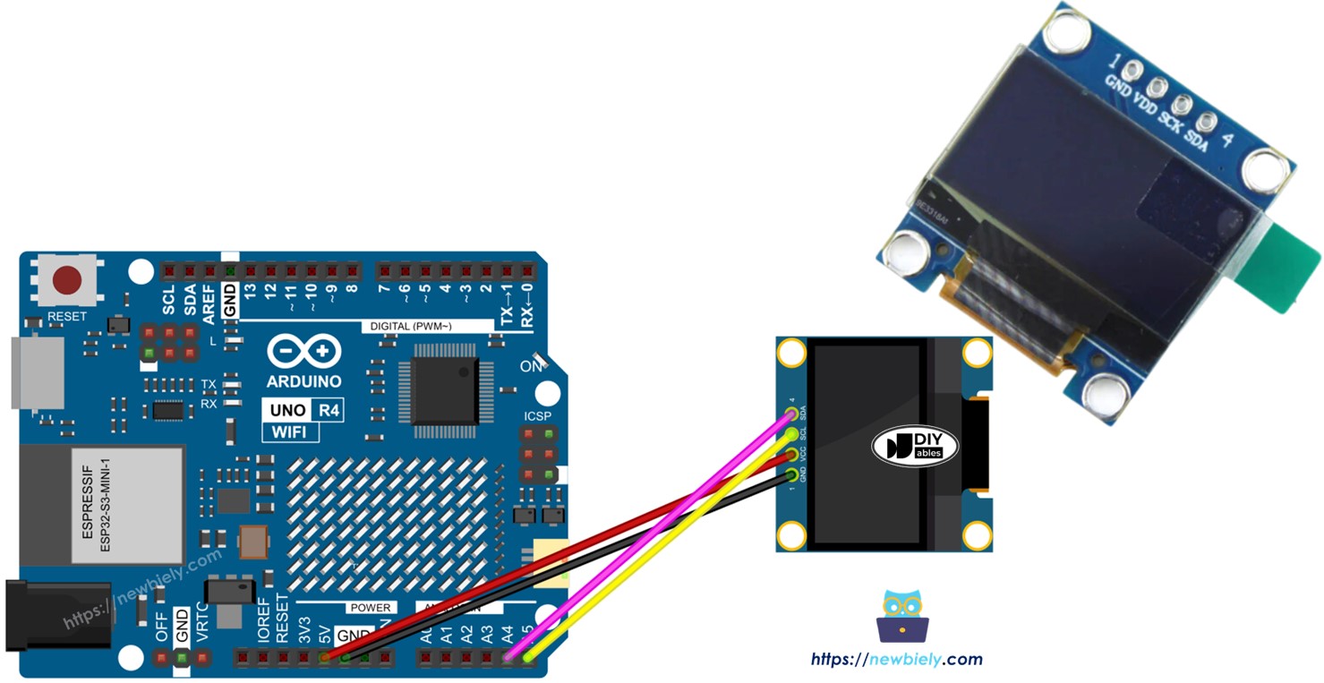 Arduino UNO R4 OLED-I2C-Display