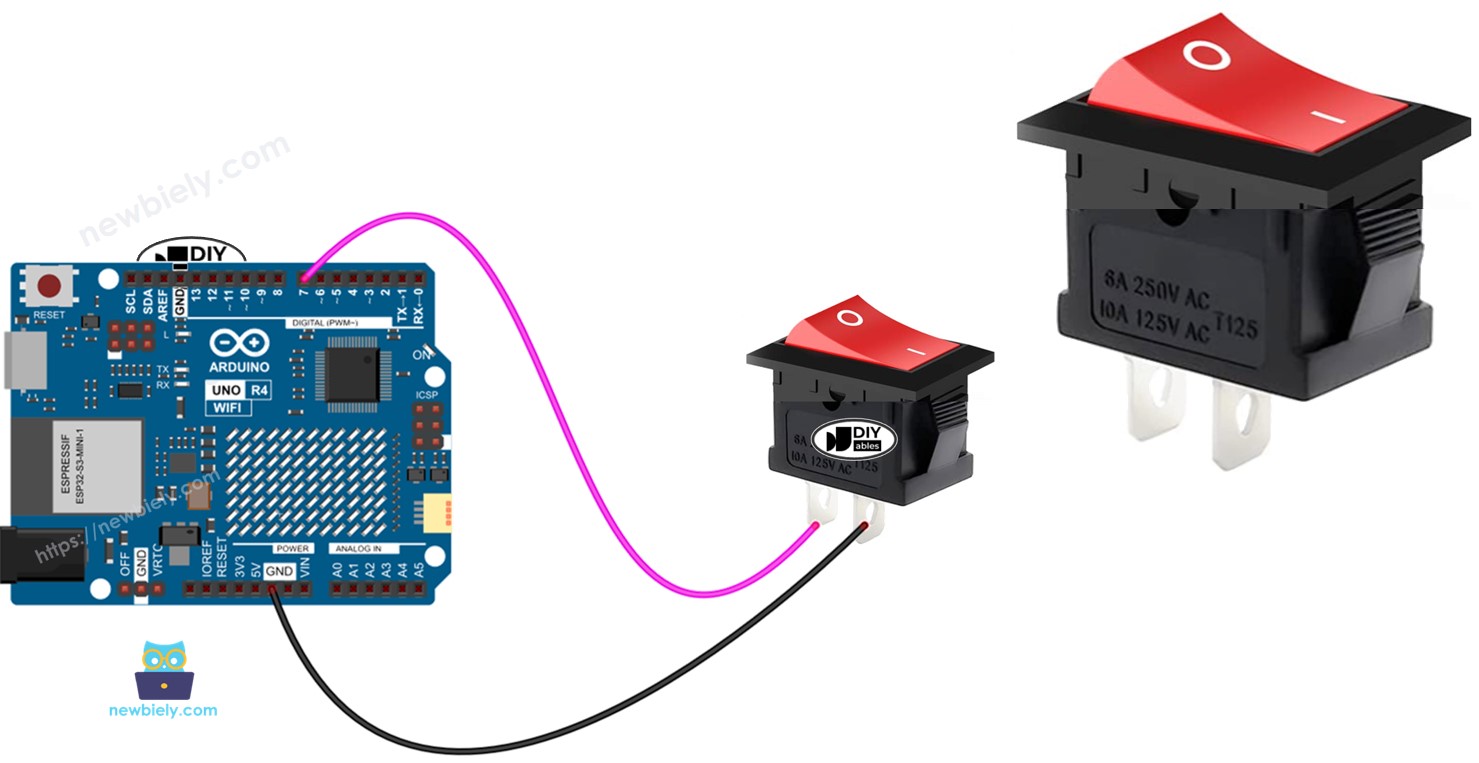 Arduino UNO R4 Ein/Aus-Schalter