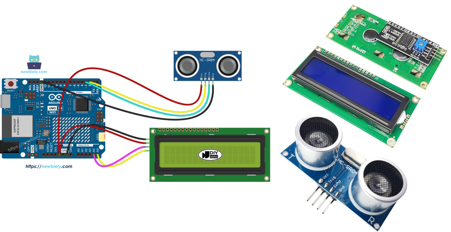 Arduino UNO R4 Ultraschallsensor LCD I2C