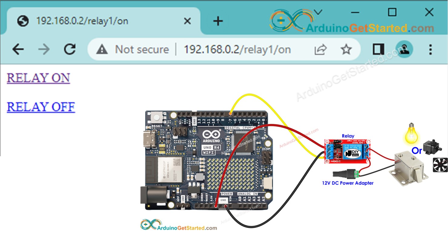 Arduino Uno R4 Relais Webbrowser